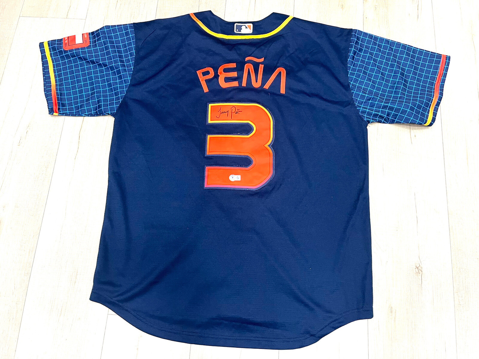 JEREMY PENA SIGNED CITY CONNECT HOUSTON ASTROS SPACE JERSEY BAS BECKETT CERT #1
