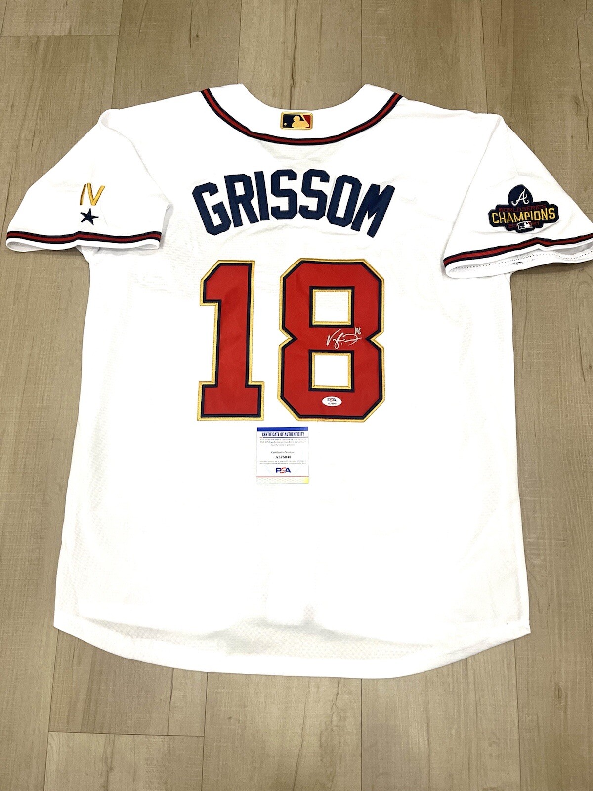 Vaughn Grissom hand signed Atlanta Braves Jersey PSA DNA Cert #1

