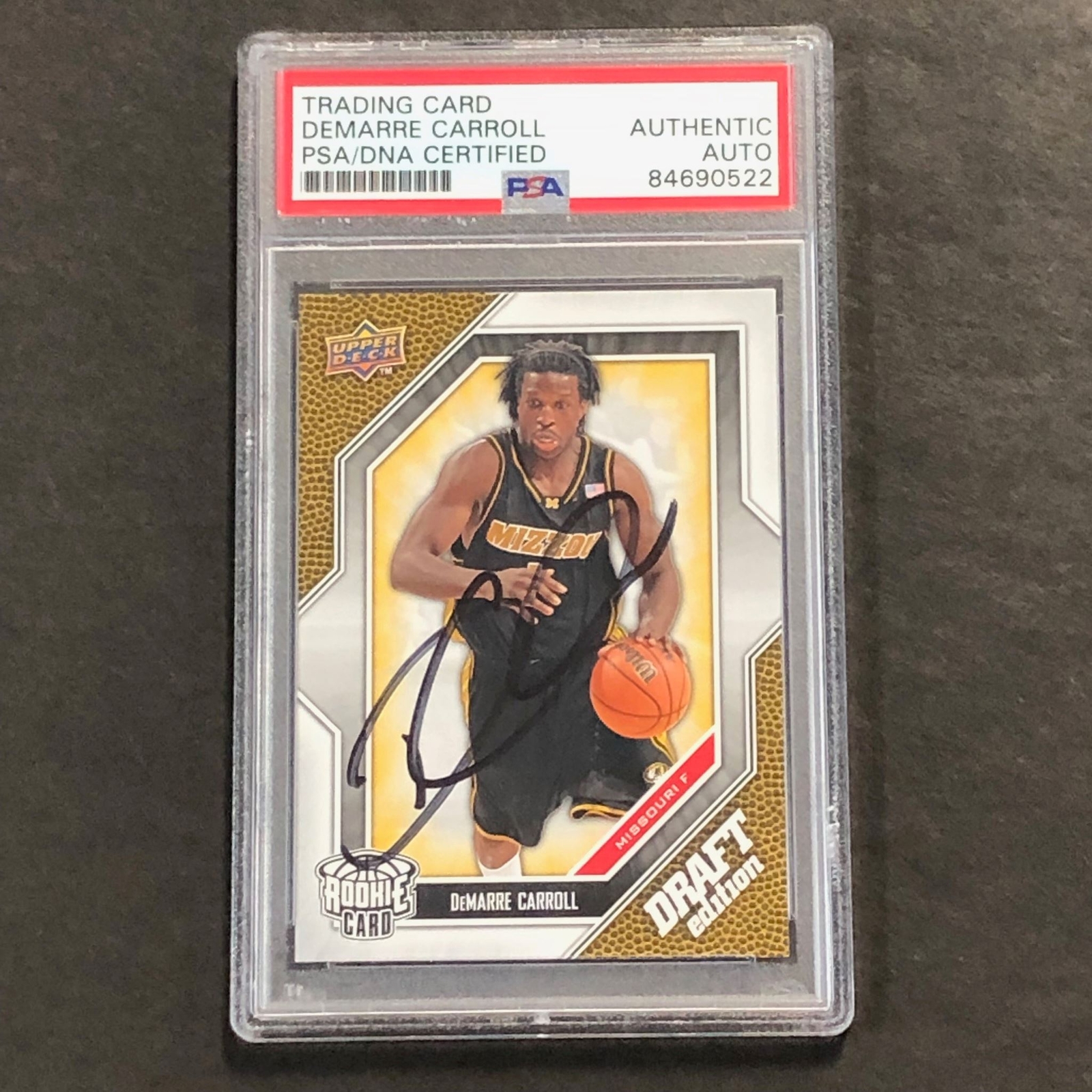 2009-10 Upper Deck Draft Edition #25 DeMarre Carroll Signed Card AUTO PSA Slabbe