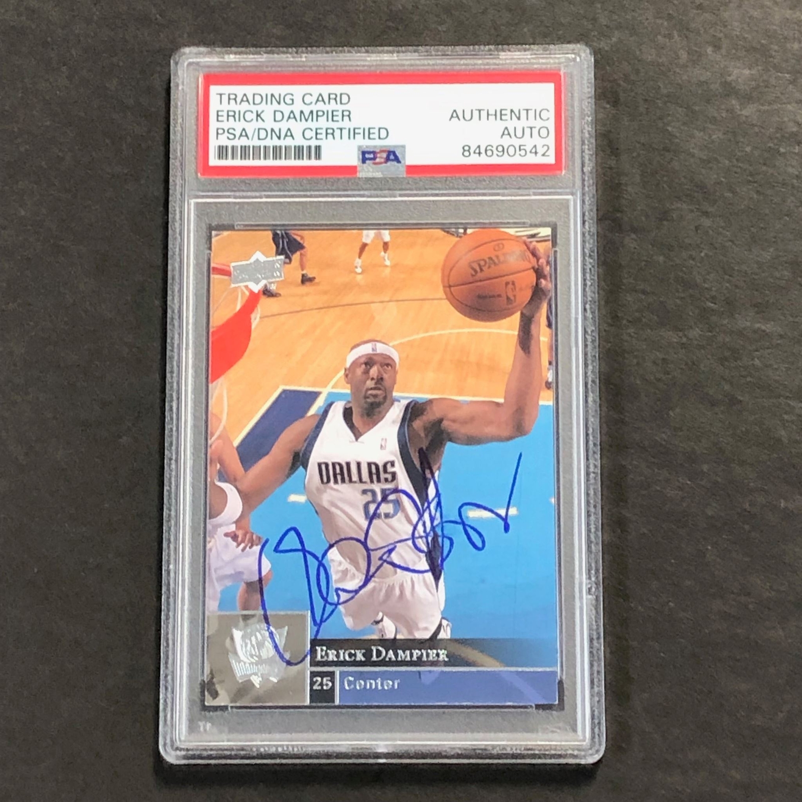 2009-10 Upper Deck Basketball #39 ERICK DAMPIER Signed Card AUTO PSA Slabbed Dal