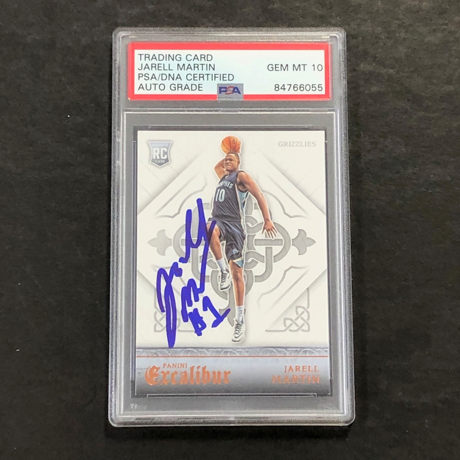 2015-16 Panini Excalibur #162 Jarell Martin Signed Card AUTO 10 PSA Slabbed RC G