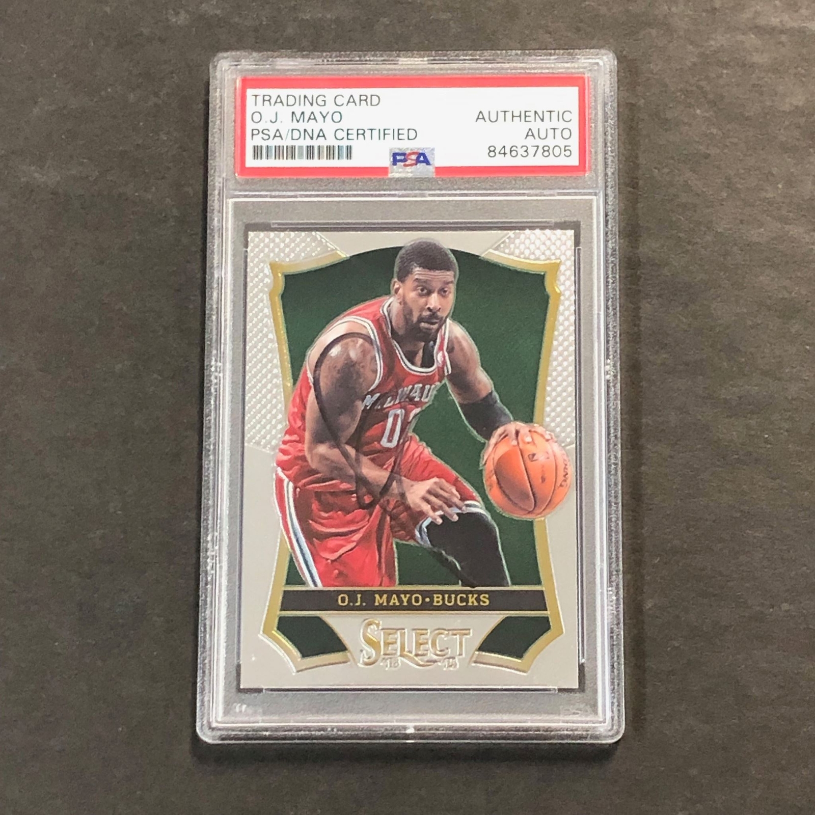 2013-14 Panini Select #94 O.J. Mayo Signed Card AUTO PSA Slabbed Bucks