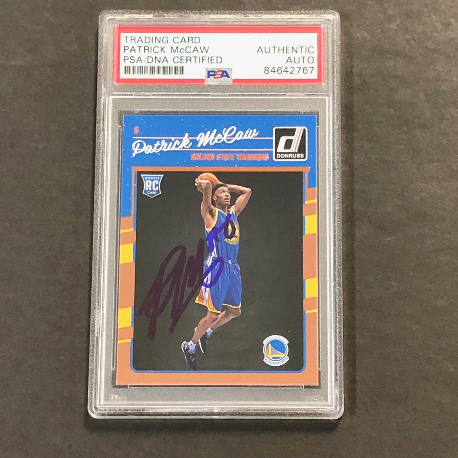 2016-17 Panini Donruss #181 Patrick McCaw Signed Card AUTO PSA Slabbed RC Warrio