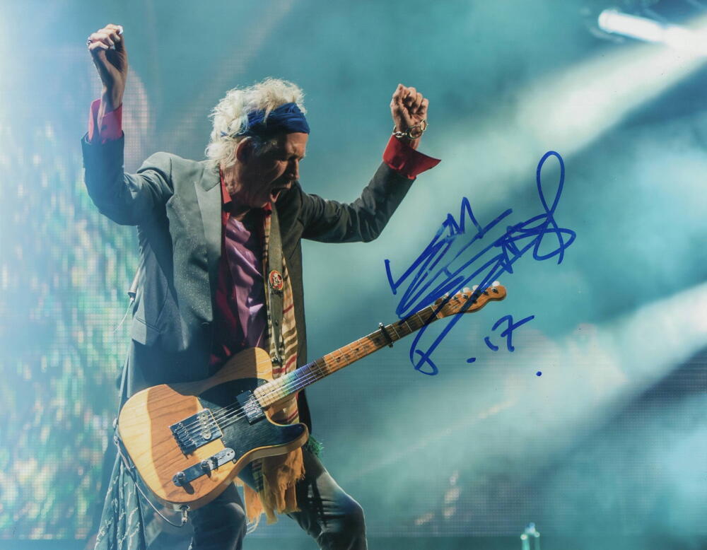 Keith Richards Signed Autograph 11x14 Photo - The Rolling Stones Guitar God JSA
