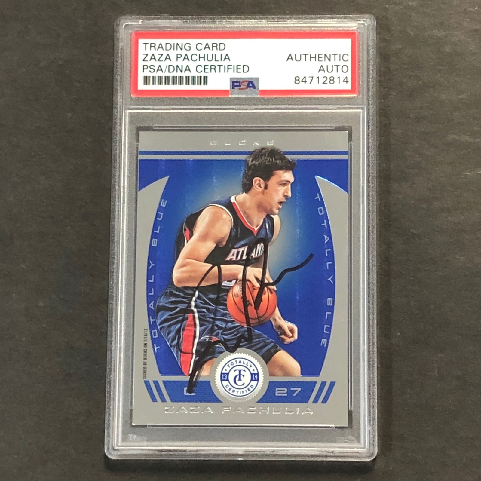 2013-14 Panini TC #165 Zaza Pachulia Signed Card AUTO PSA Slabbed Bucks
