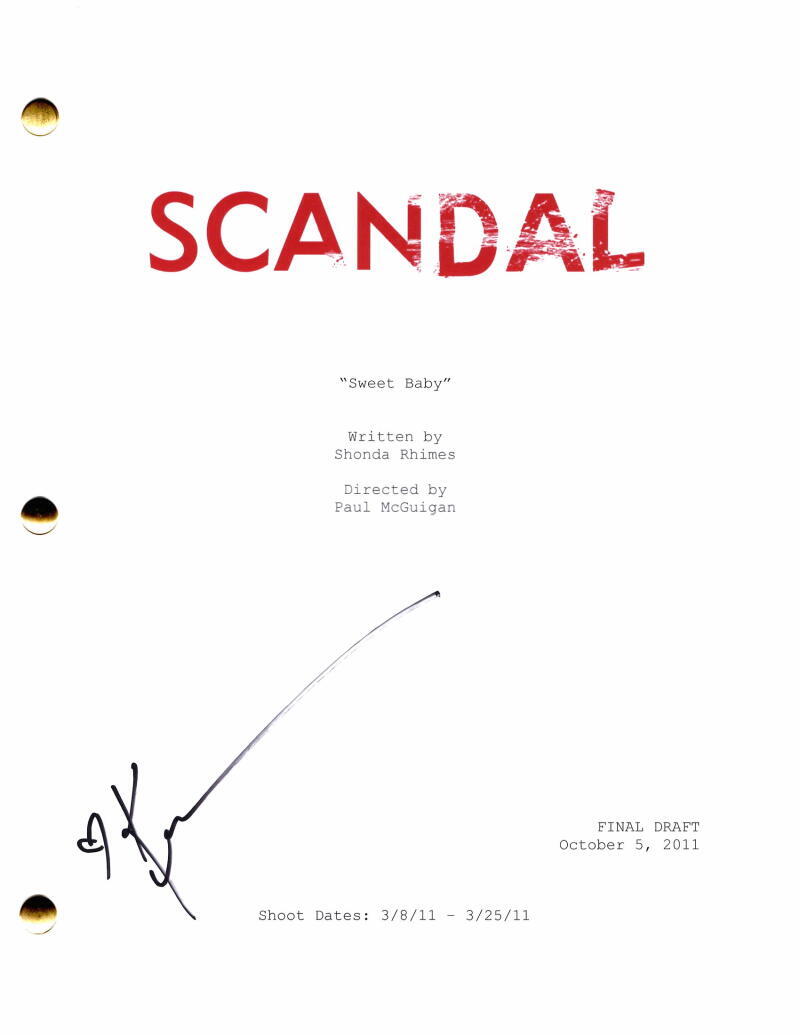 Kerry Washington Signed Autograph Scandal Full Pilot Script - Sexy Olivia Pope
