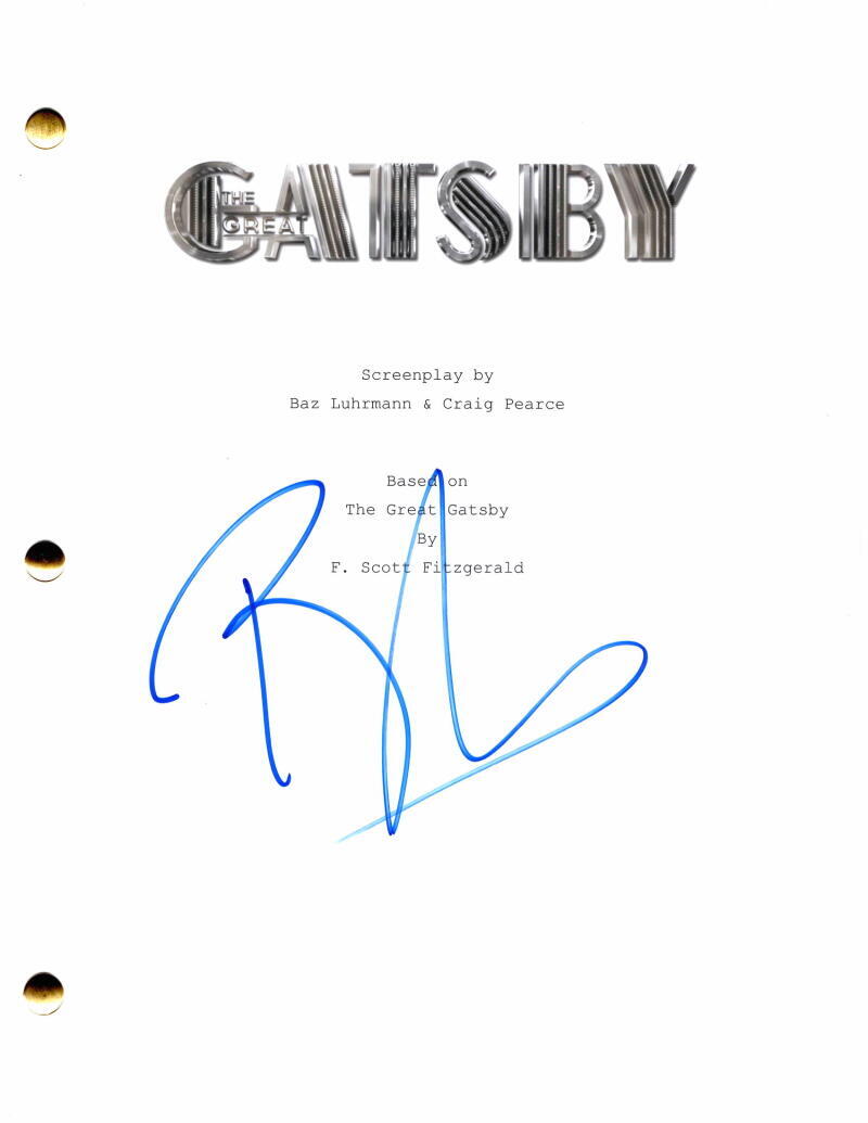 Baz Luhrmann Signed Autograph The Great Gatsby Full Movie Script - Tobey Maguire
