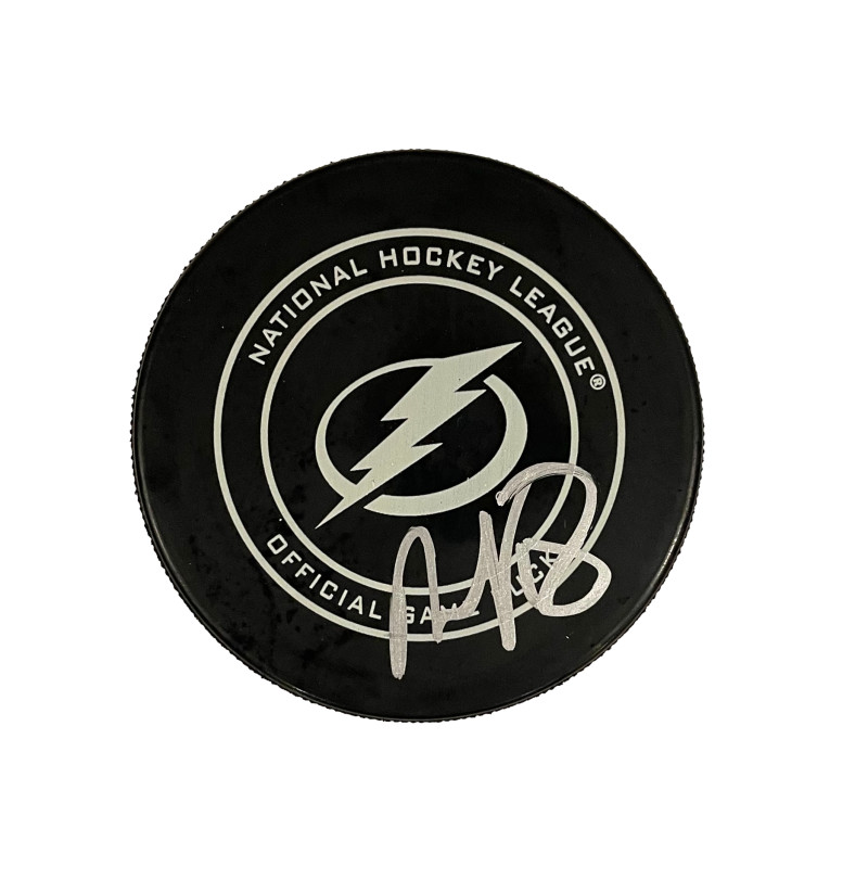Ondrej Palat Signed Autograph Tampa Bay Lightning Hockey Puck New Jersey Devils

