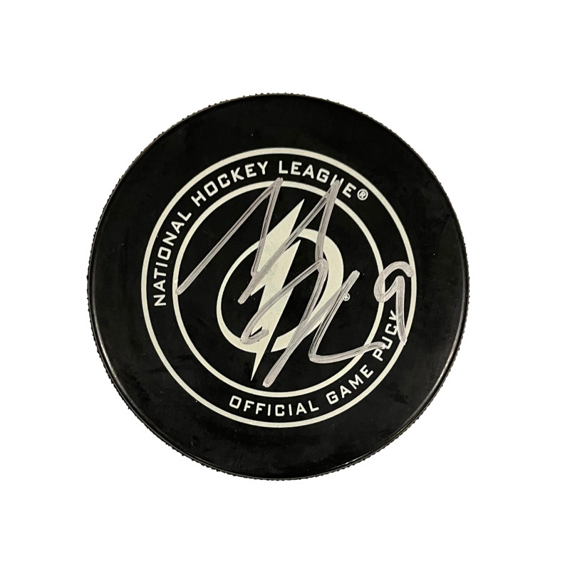 Tyler Johnson Signed Autograph Tampa Bay Lightning Hockey Puck - Rare
