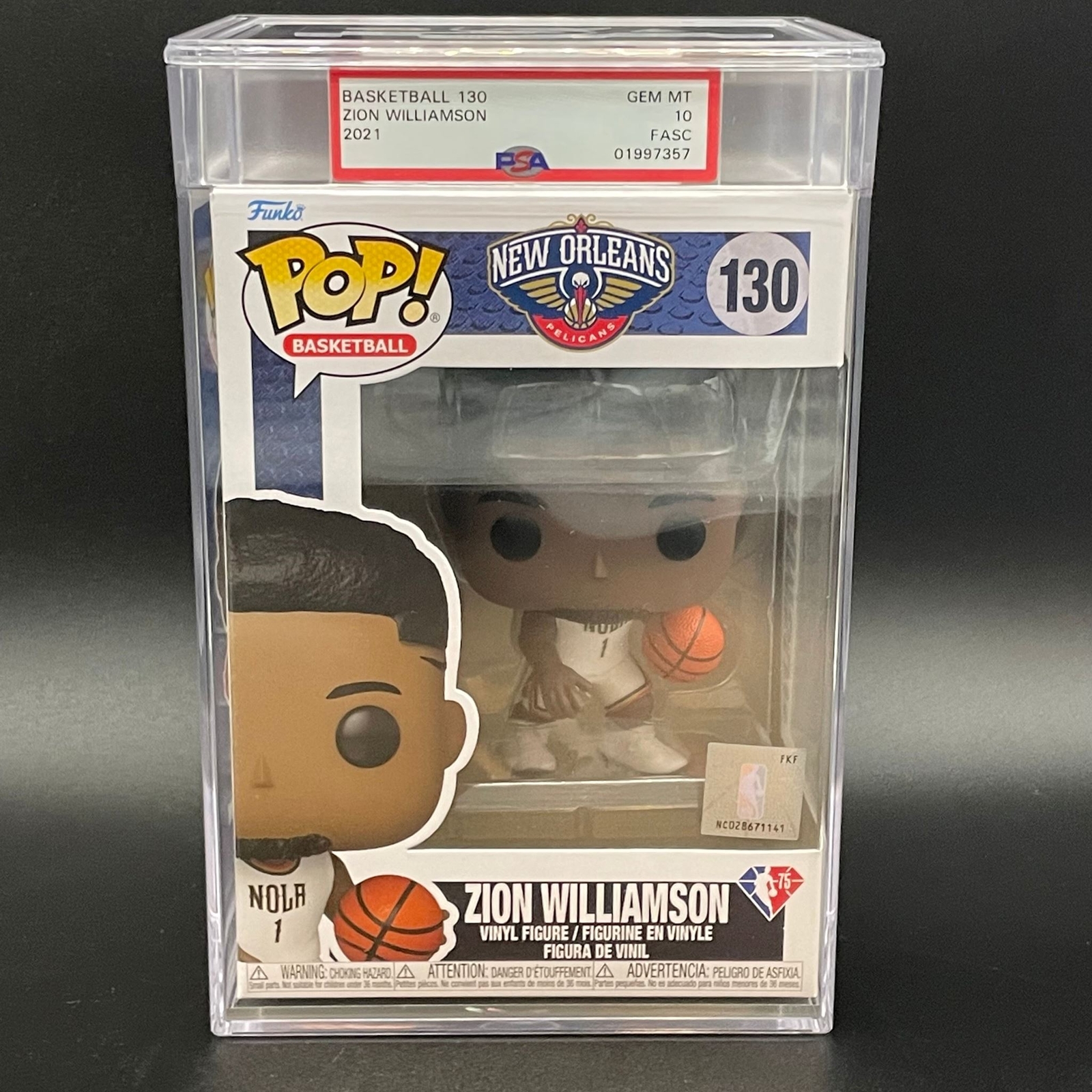 ZION WILLIAMSON ENCAPSULATED FUNKO POP #130 PSA GEM 10 FASC PELICANS COLLECTIBLE MEMORABILIA