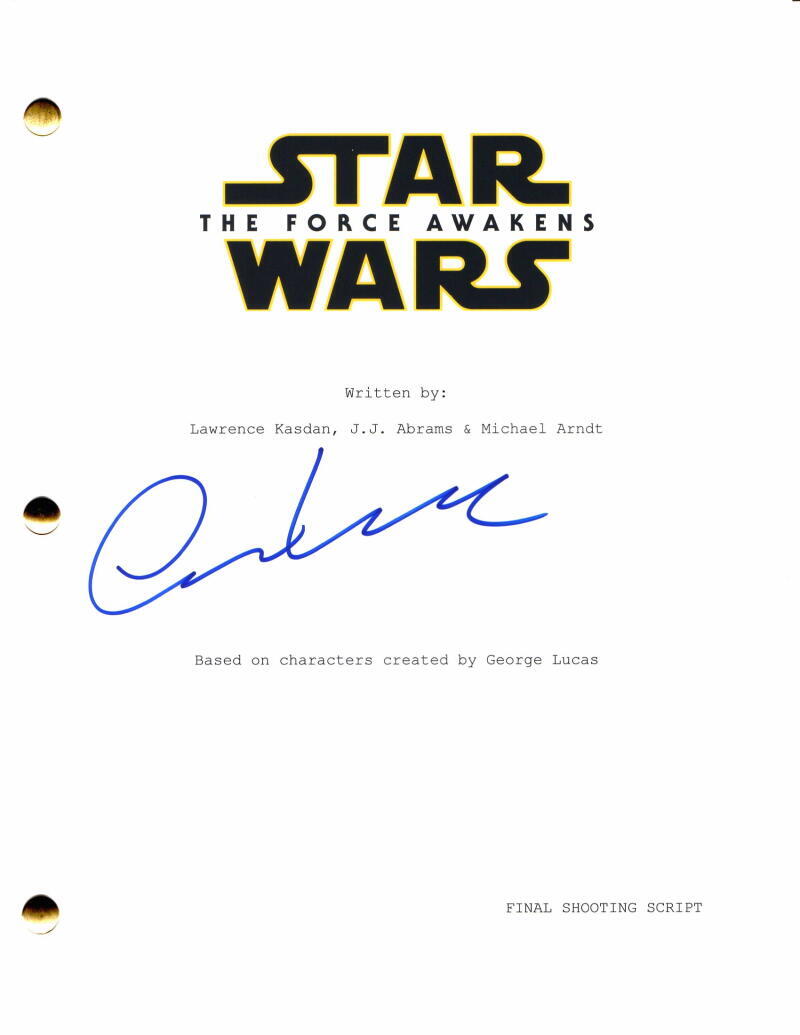 Oscar Isaac Signed Autograph Star Wars The Force Awakens Full Movie Script Poe
