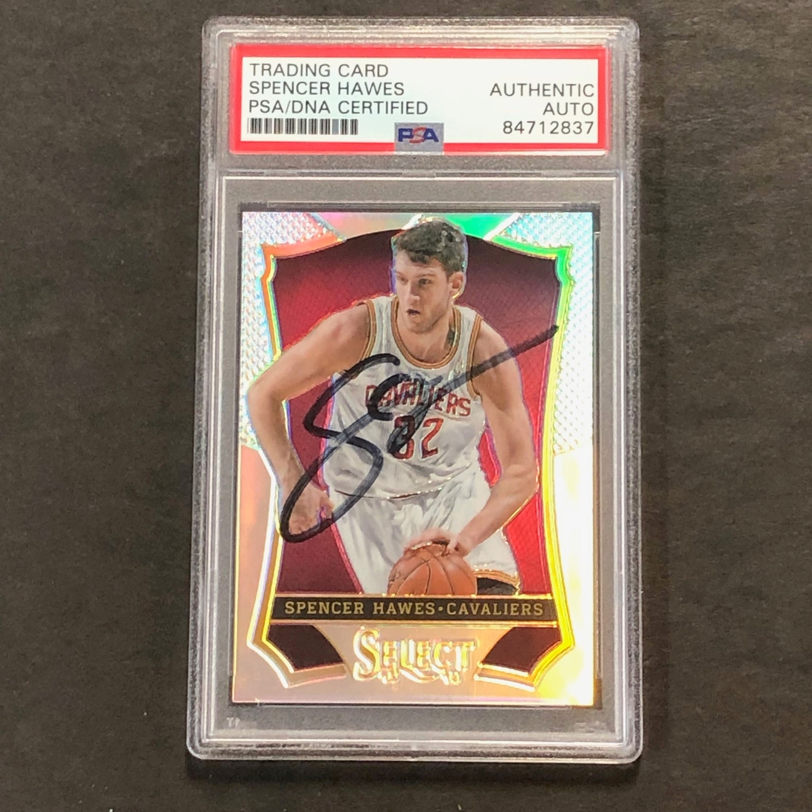 2013-14 Panini Select #76 Spencer Hawes Signed Card AUTO PSA/DNA Slabbed Cavalie
