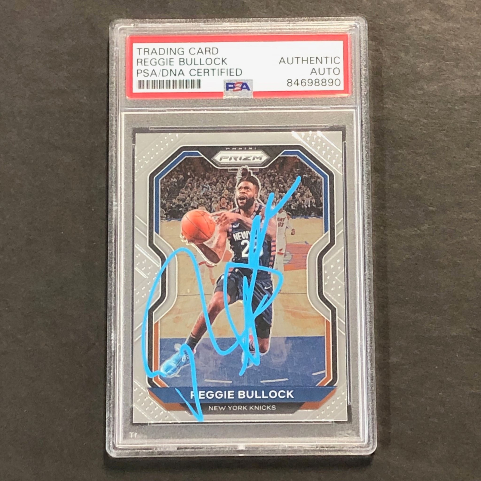 2020-21 Panini Prizm #90 Reggie Bullock Signed Card AUTO PSA Slabbed Knicks
