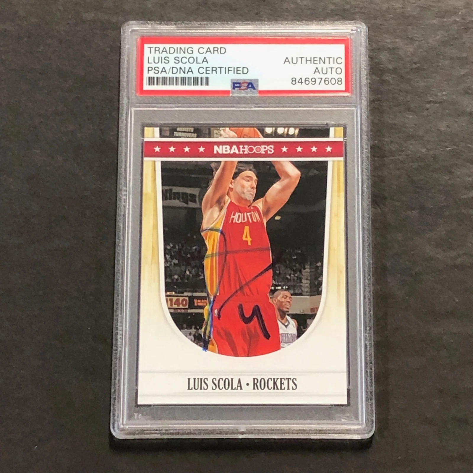 2011-12 Panini NBA Hoops #75 Luis Scola Signed Card AUTO PSA/DNA Slabbed Rockets
