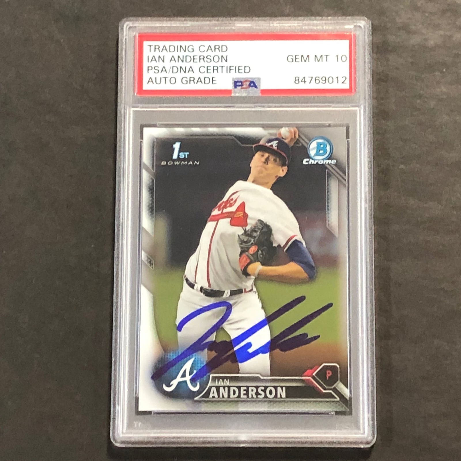 2017 Bowman Chrome #BDC 120 Ian Anderson Signed Card Auto Grade 10 PSA Slabbed B
