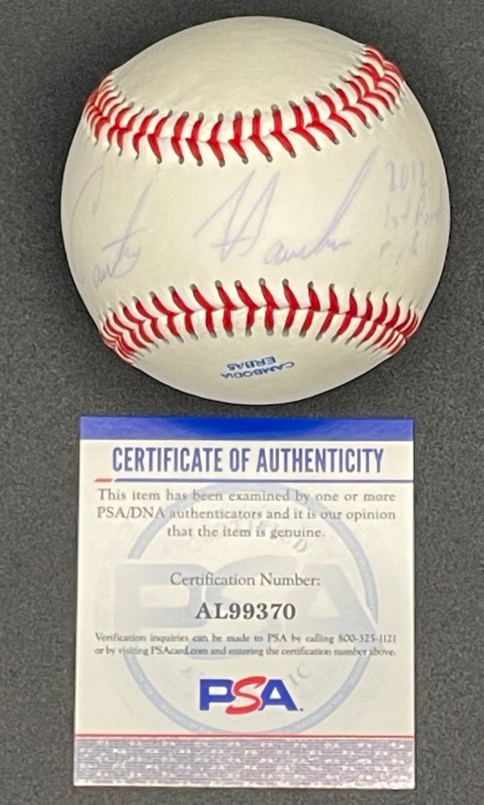 Courtney Hawkins signed baseball PSA/DNA autographed
