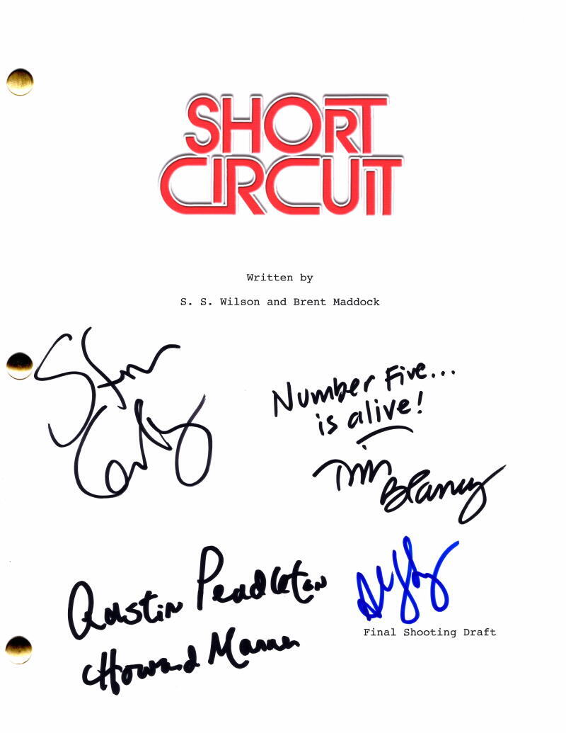Cast Signed Autograph Short Circuit Full Movie Script - Ally Sheedy Guttenberg +

