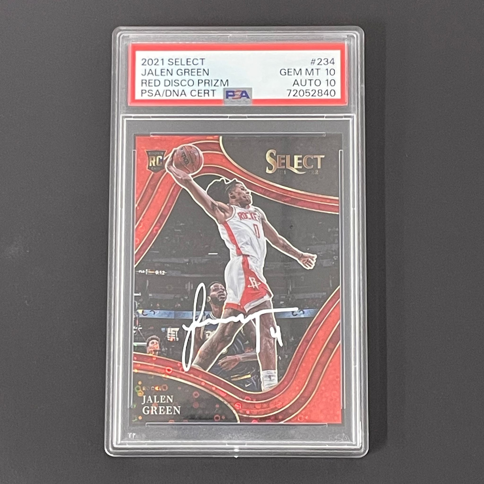 2021 Select Jalen Green Red Disco Prizm #234 PSA 10 AUTO 10
