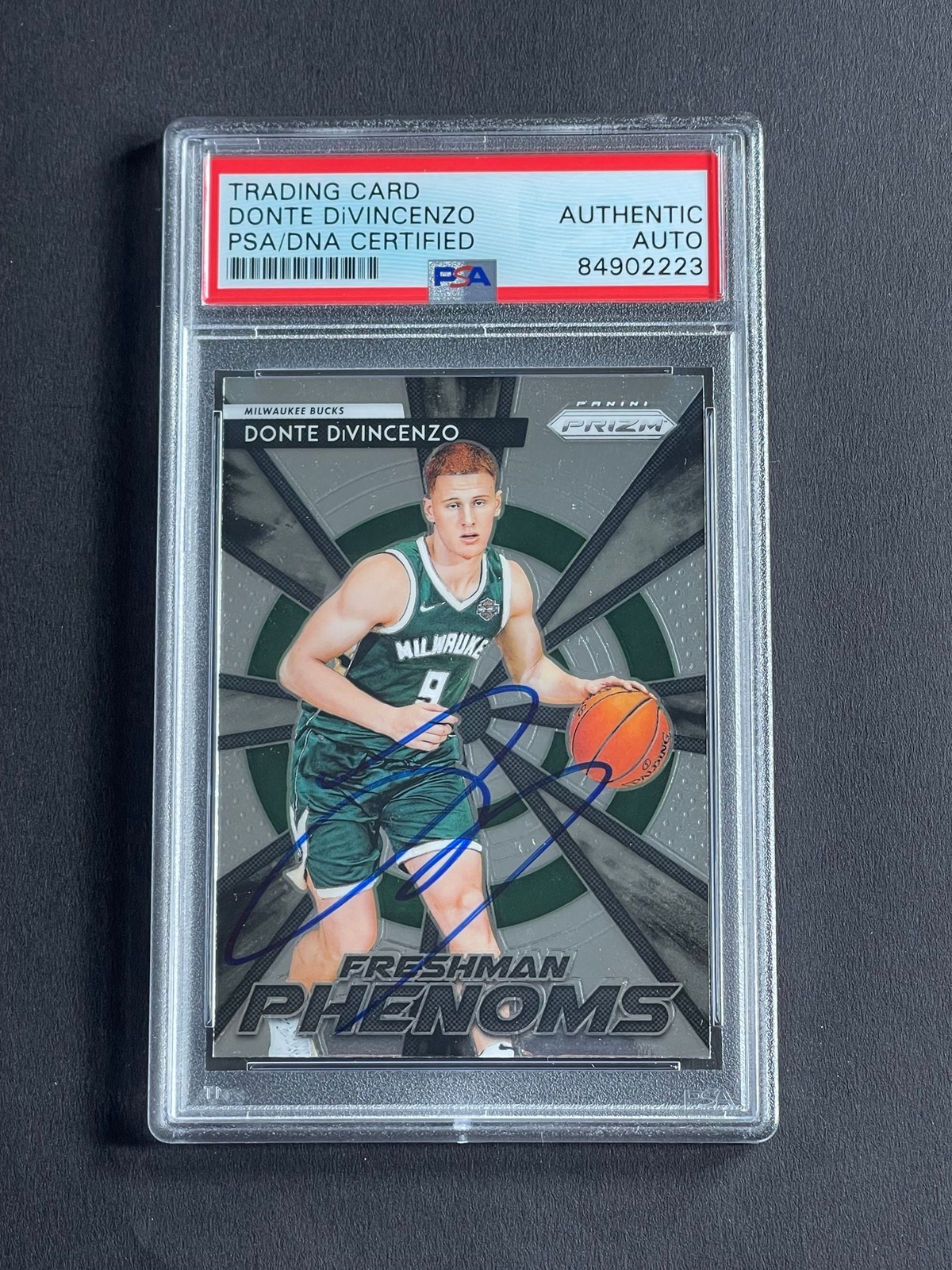 2018-19 Panini Prizm Freshman Phenoms #9 DONTE DIVINCENZO Signed Card PSA/DNA Sl
