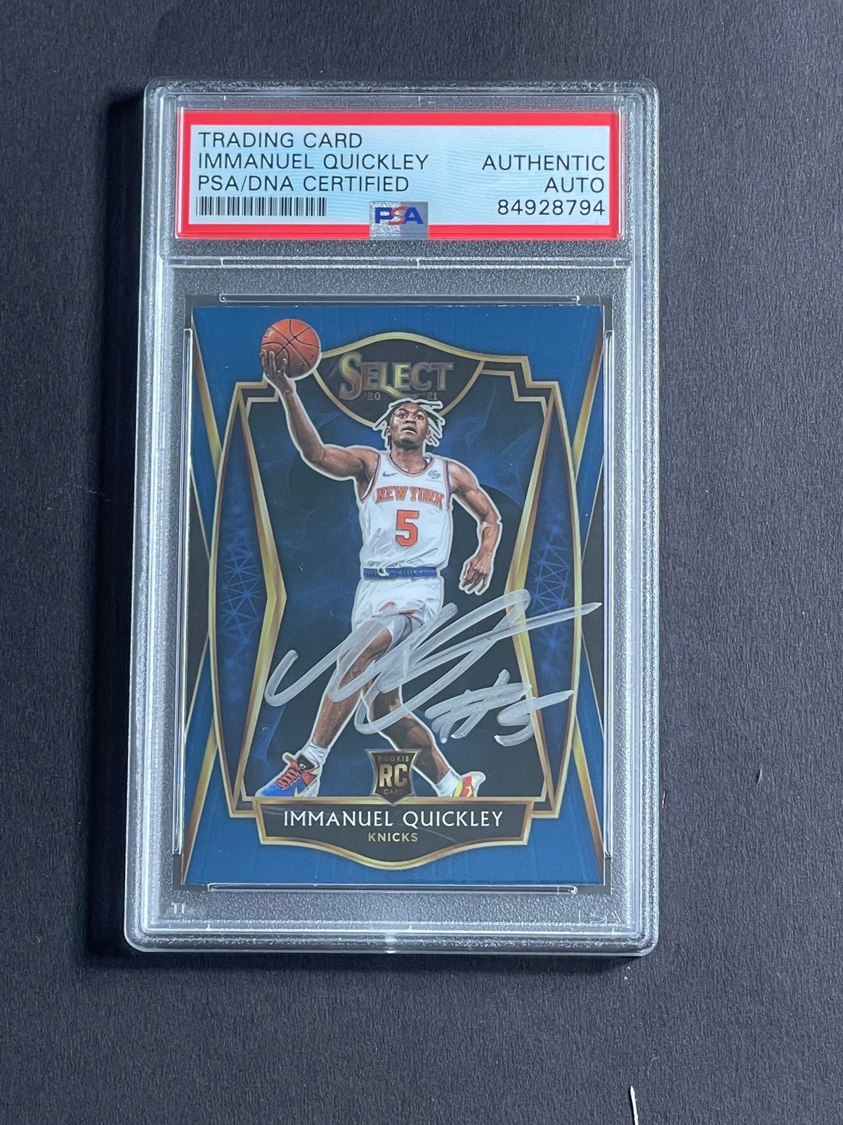 2021 Panini Select #172 IMMANUEL QUICKLEY Signed Card PSA Slabbed RC Knicks
