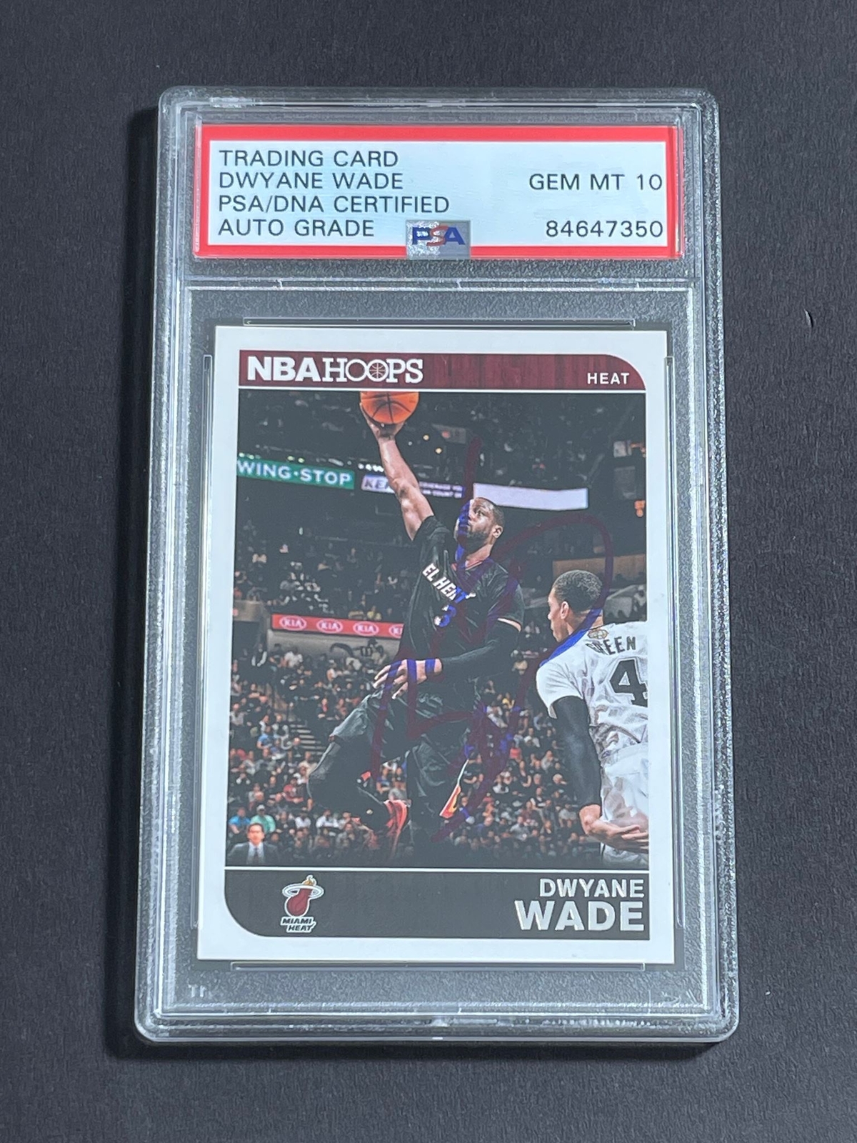 2014-2015 Panini Hoops #137 Dwyane Wade Signed Card PSA Slabbed Heat
