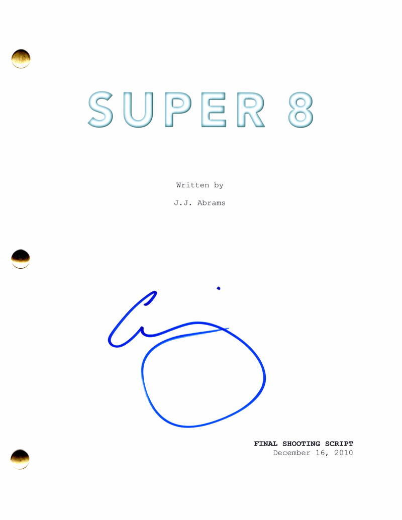 Elle Fanning Signed Autograph Super 8 Full Movie Script - JJ Abrams & Spielberg
