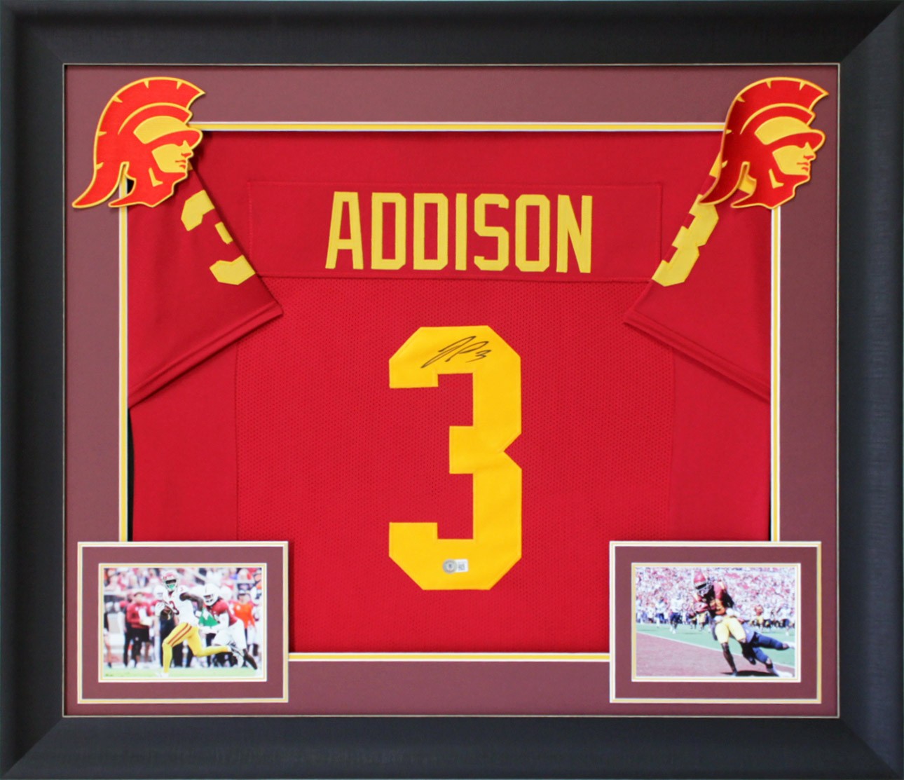 USC JORDAN ADDISON AUTHENTIC SIGNED MAROON PRO STYLE FRAMED JERSEY BAS WITNESSED COLLECTIBLE MEMORABILIA