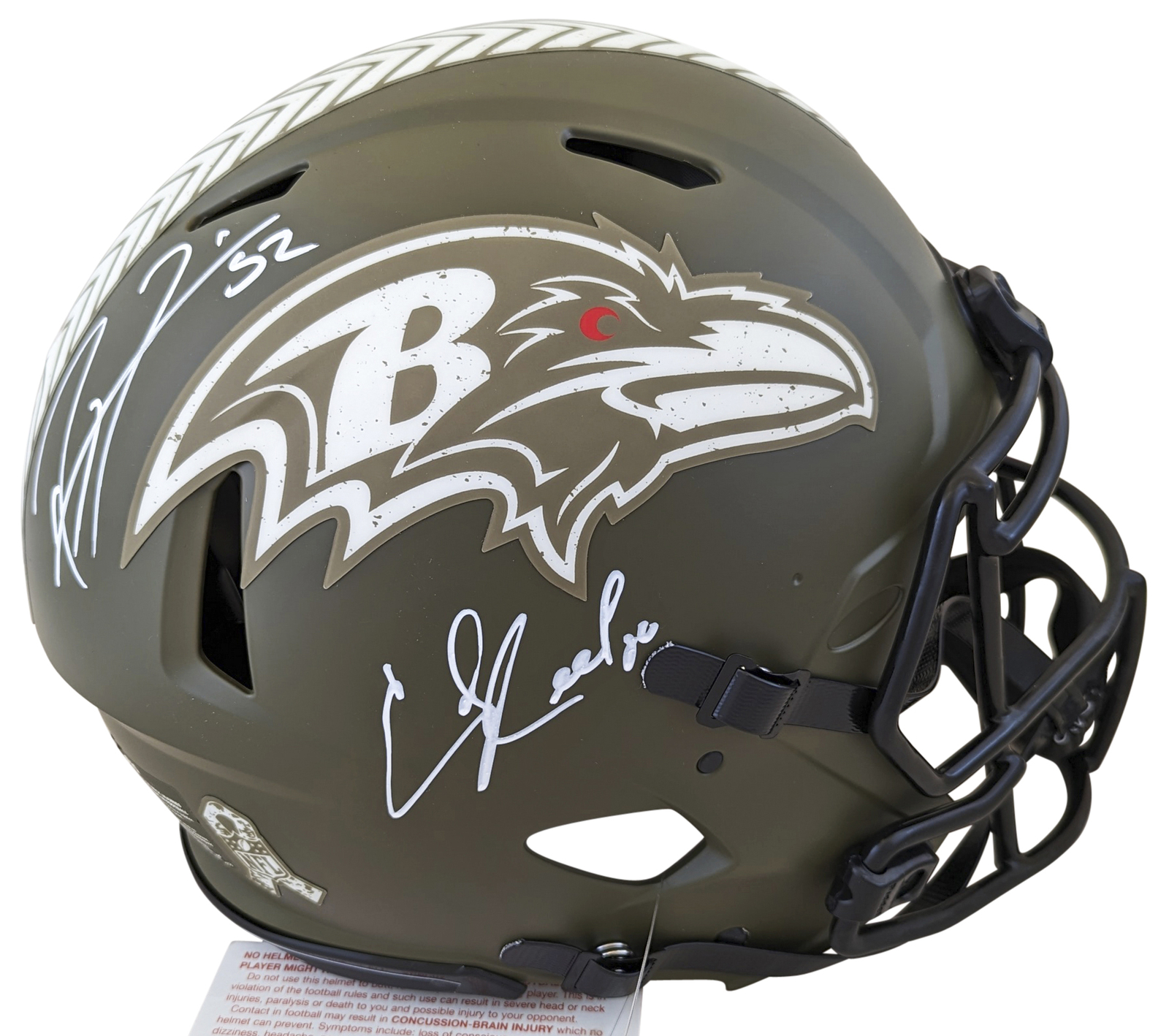 Ray Lewis & Ed Reed Signed Salute To Service F/S Speed Proline Helmet BAS Wit
