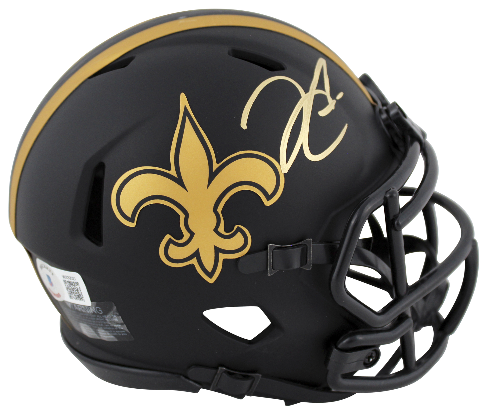 Saints Derek Carr Authentic Signed Eclipse Speed Mini Helmet BAS Witnessed
