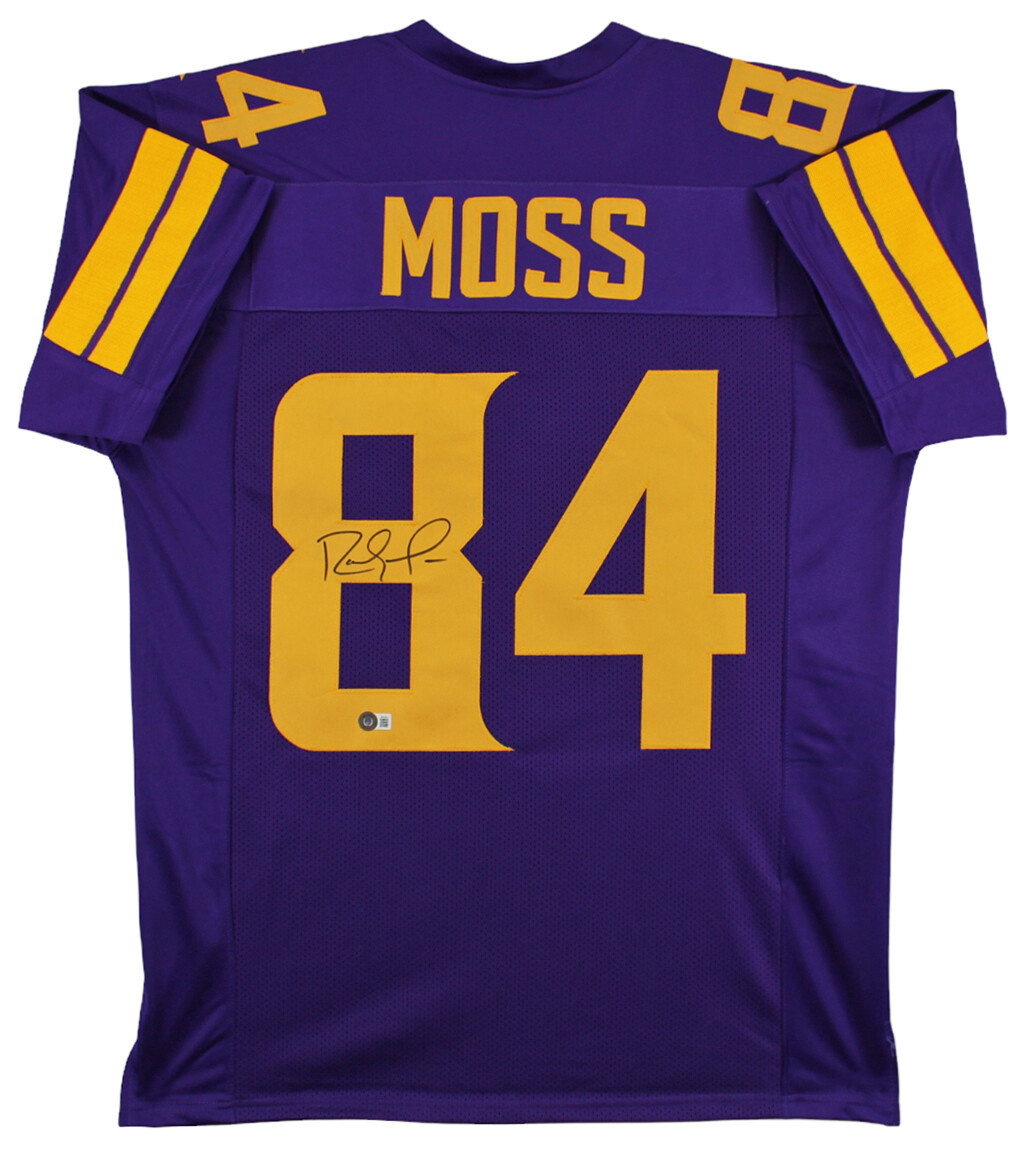 Randy Moss Authentic Signed Purple Color Rush Pro Style Jersey BAS Witnessed
