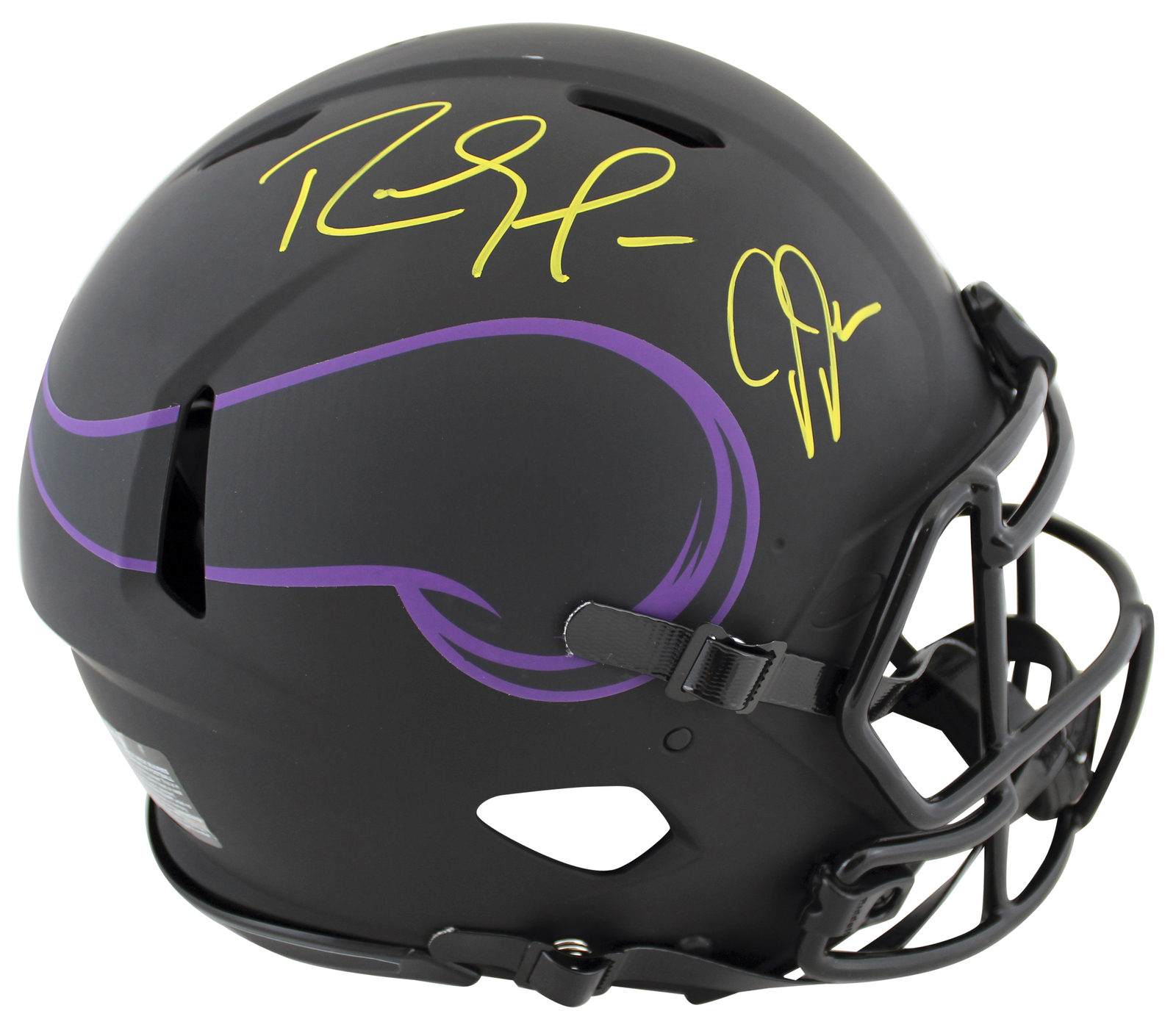 Randy Moss & Justin Jefferson Signed Eclipse F/S Speed Proline Helmet BAS Wit

