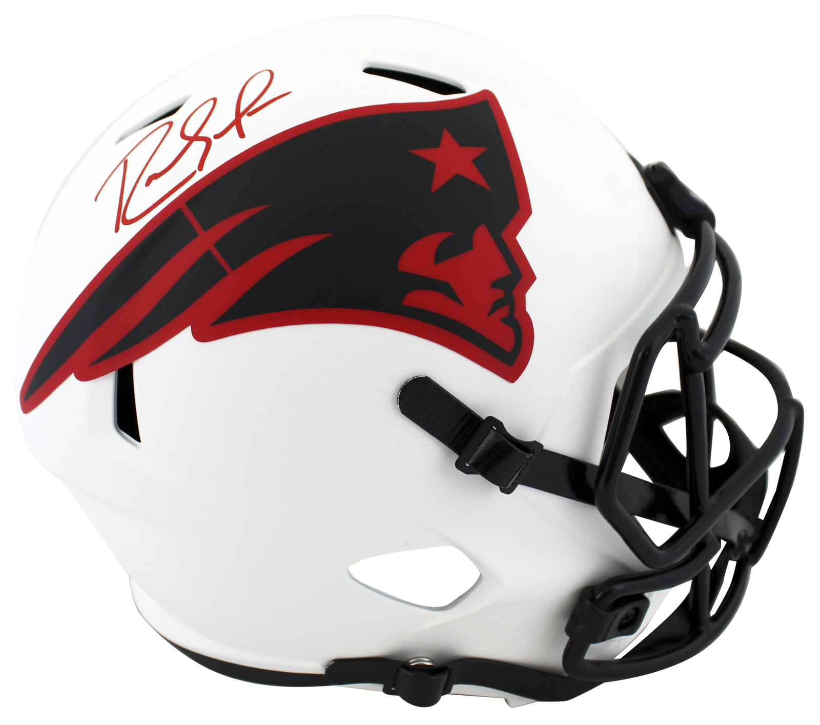 Patriots Randy Moss Authentic Signed Lunar Full Size Speed Rep Helmet BAS Wit
