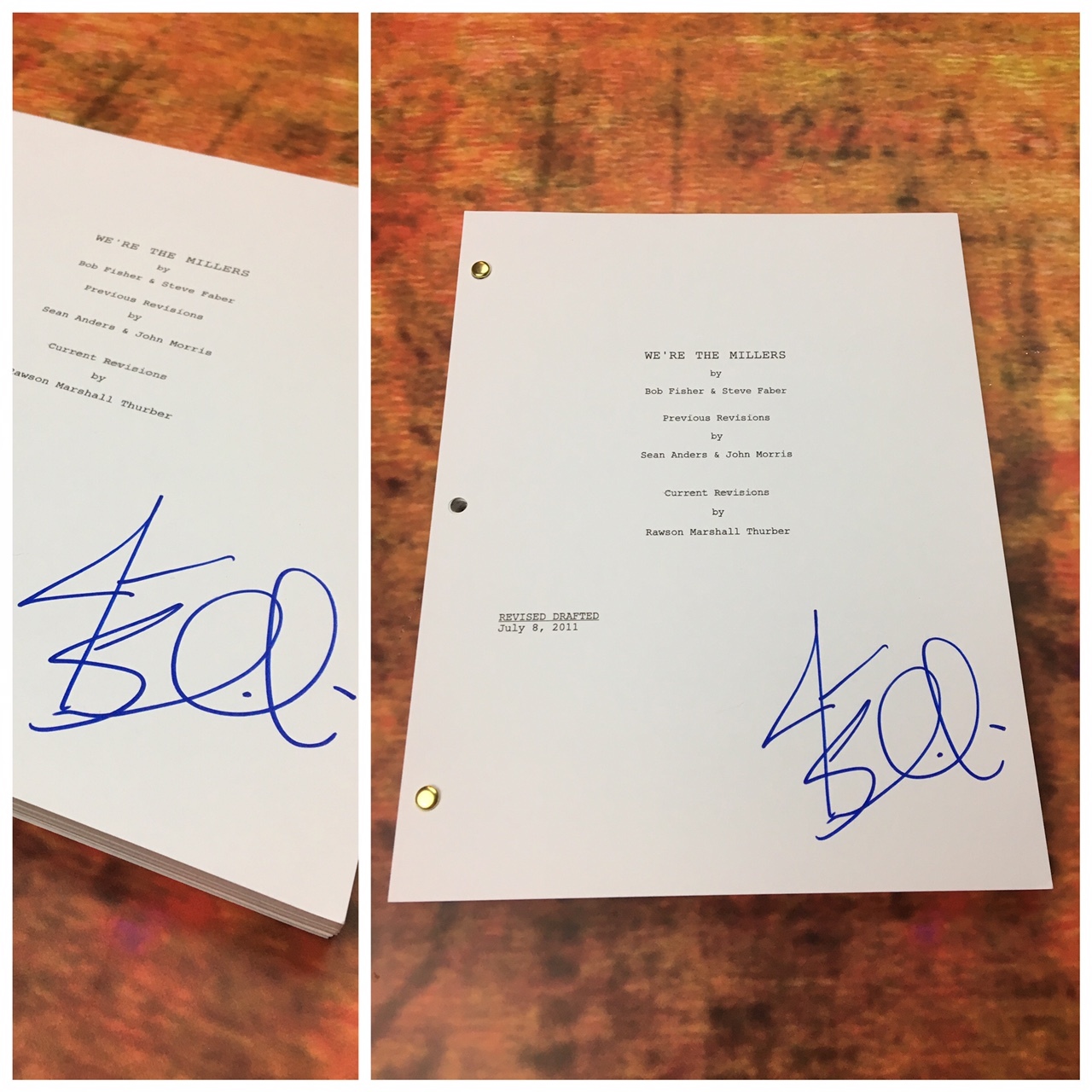 GFA We're the Millers * JASON SUDEIKIS * Signed Movie Script AD1 COA