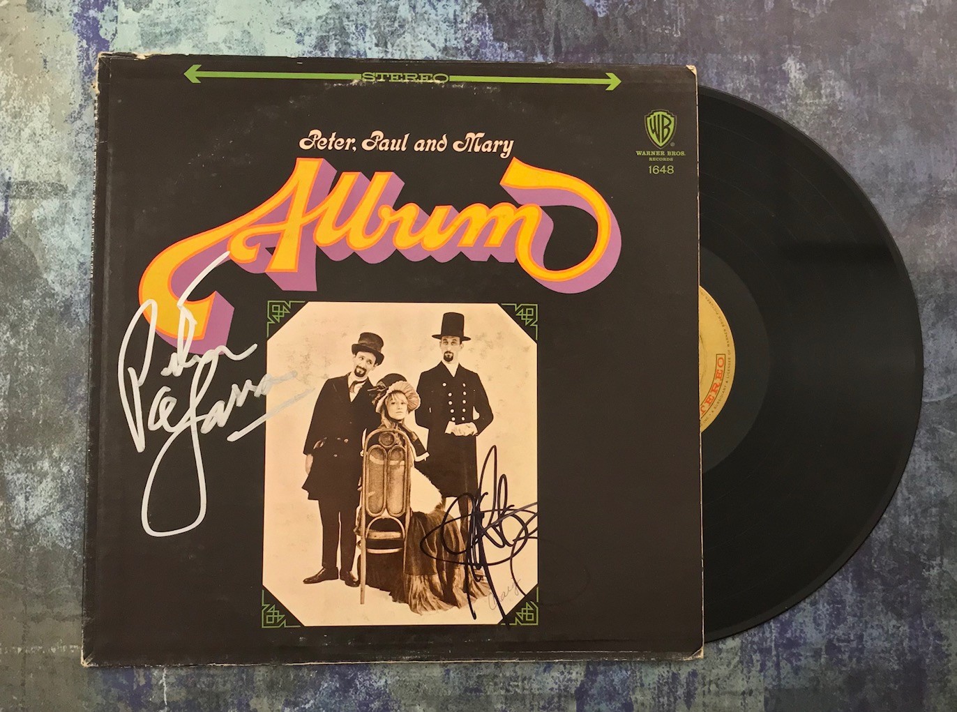 GFA Yarrow & Stookey * PETER, PAUL and MARY * Band Signed Record Album P2 COA