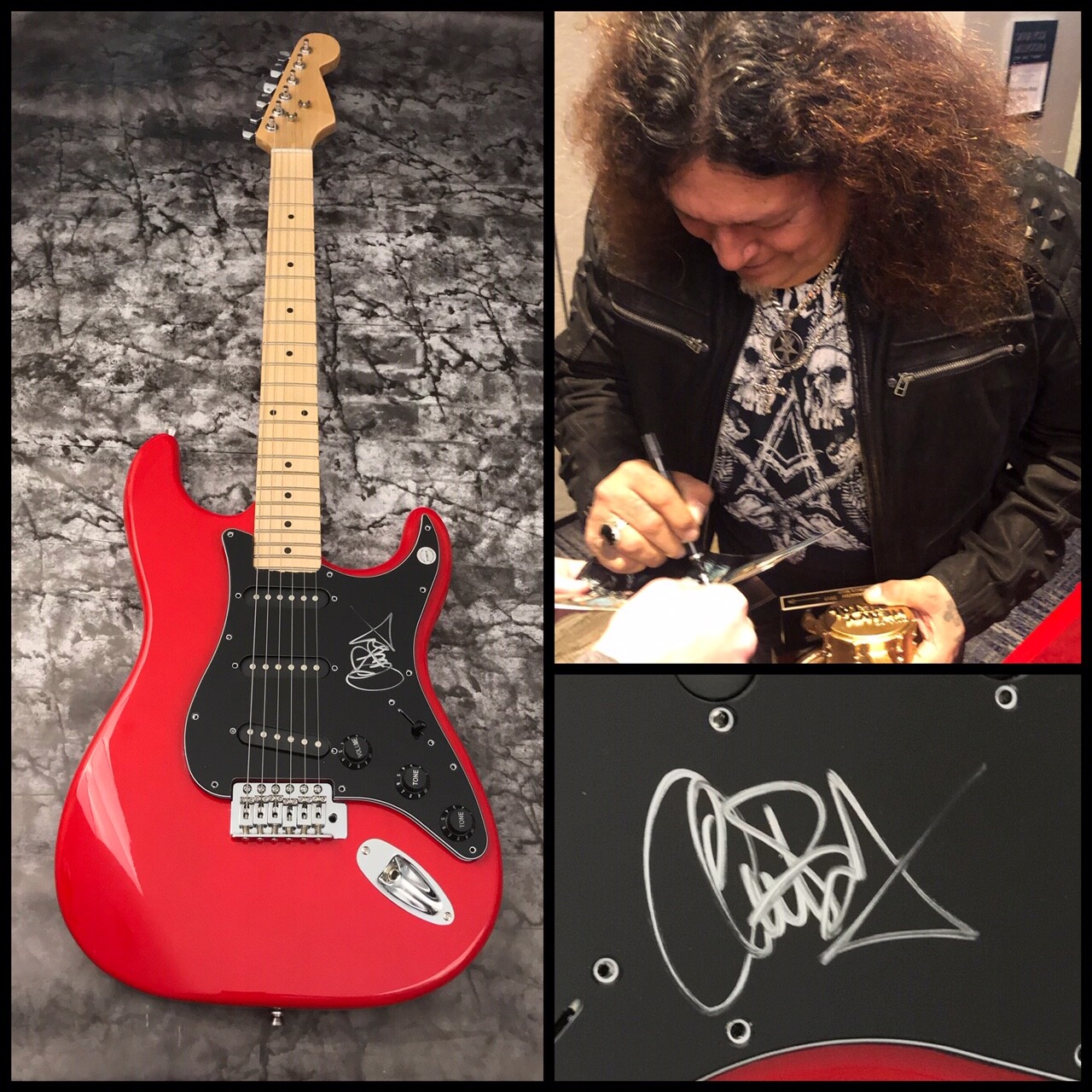 GFA Testament Singer * CHUCK BILLY * Signed Electric Guitar PROOF C2 COA