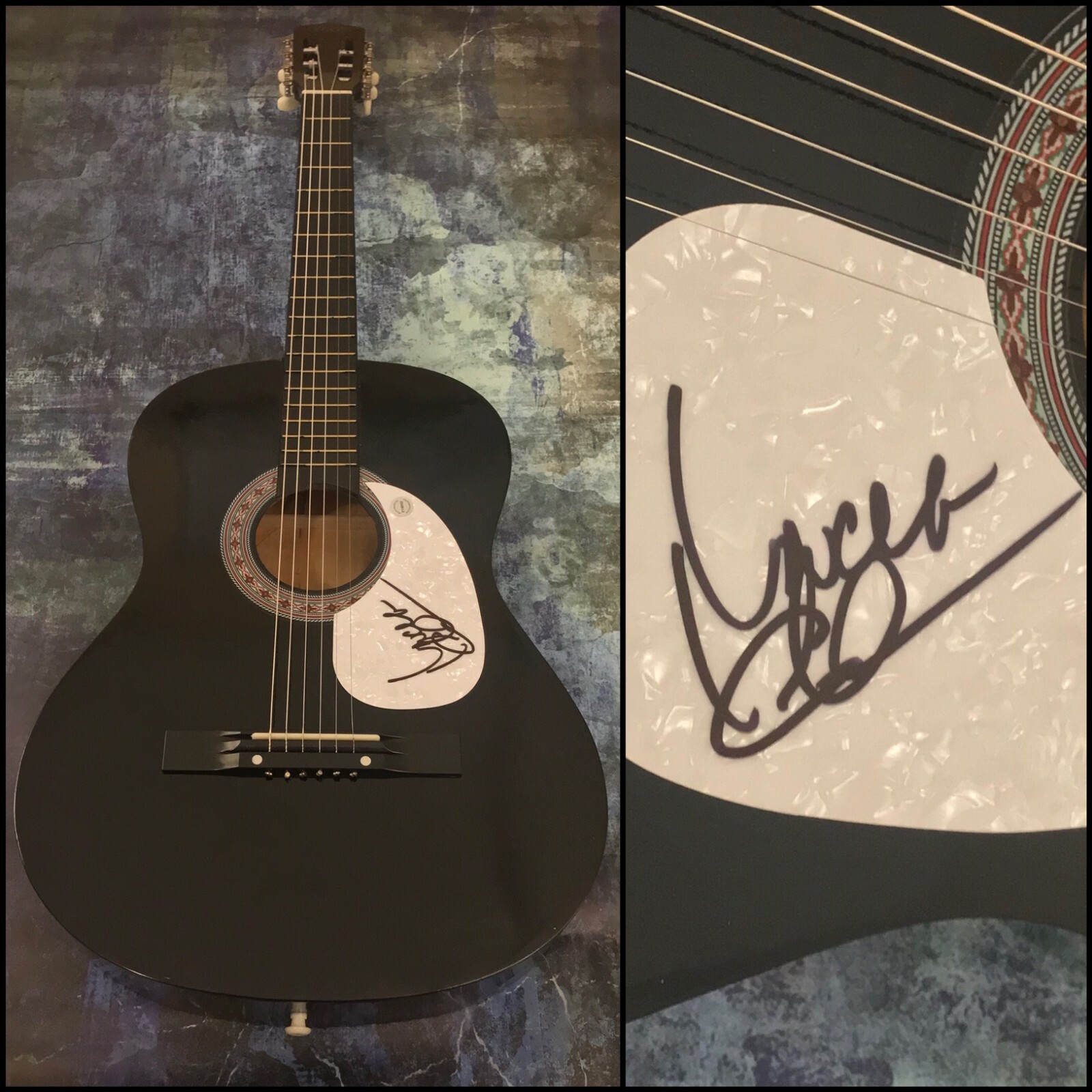 GFA Drift Away Follow Me * UNCLE KRACKER * Signed Black Acoustic Guitar COA
