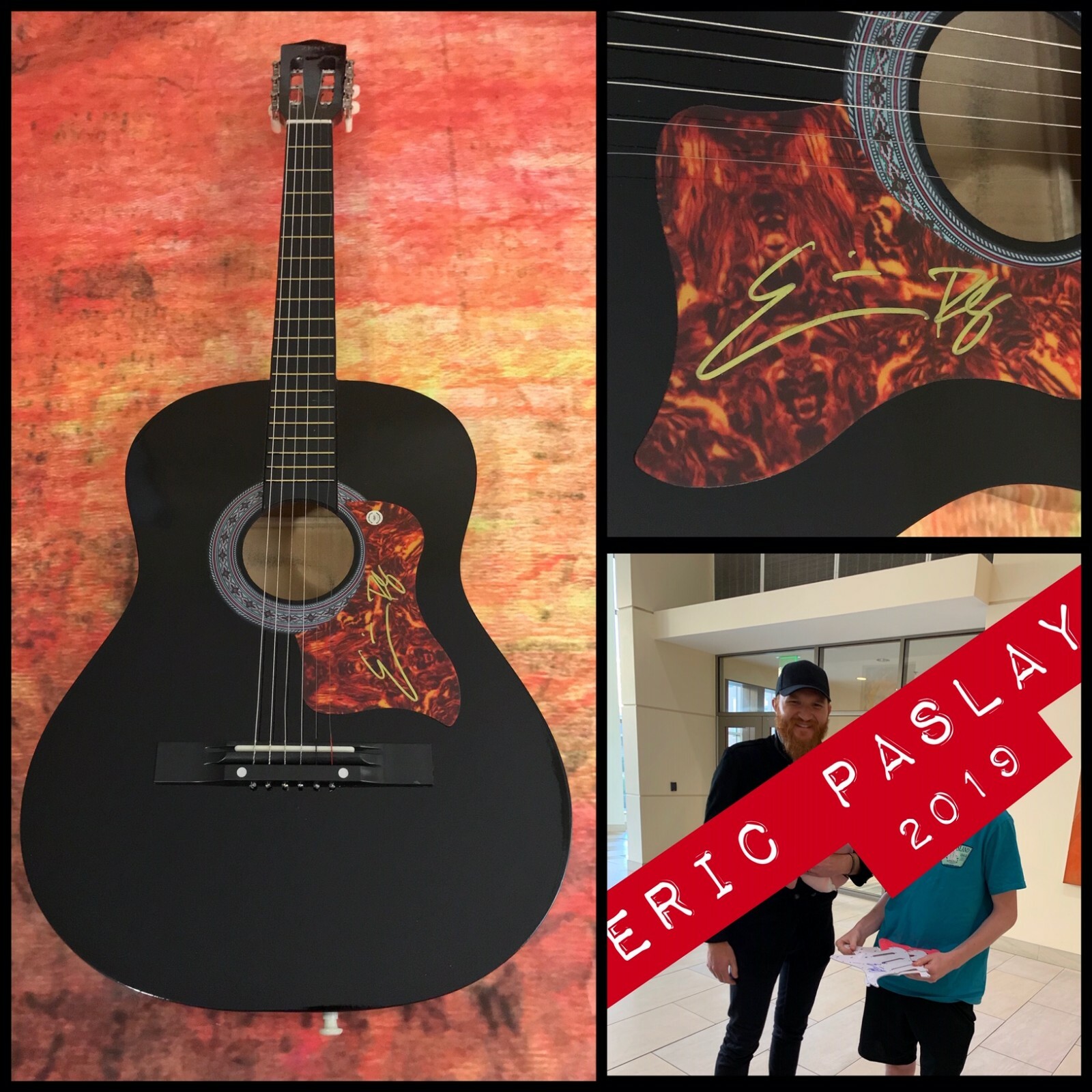 GFA Friday Night Country * ERIC PASLAY * Signed Acoustic Guitar PROOF E1 COA
