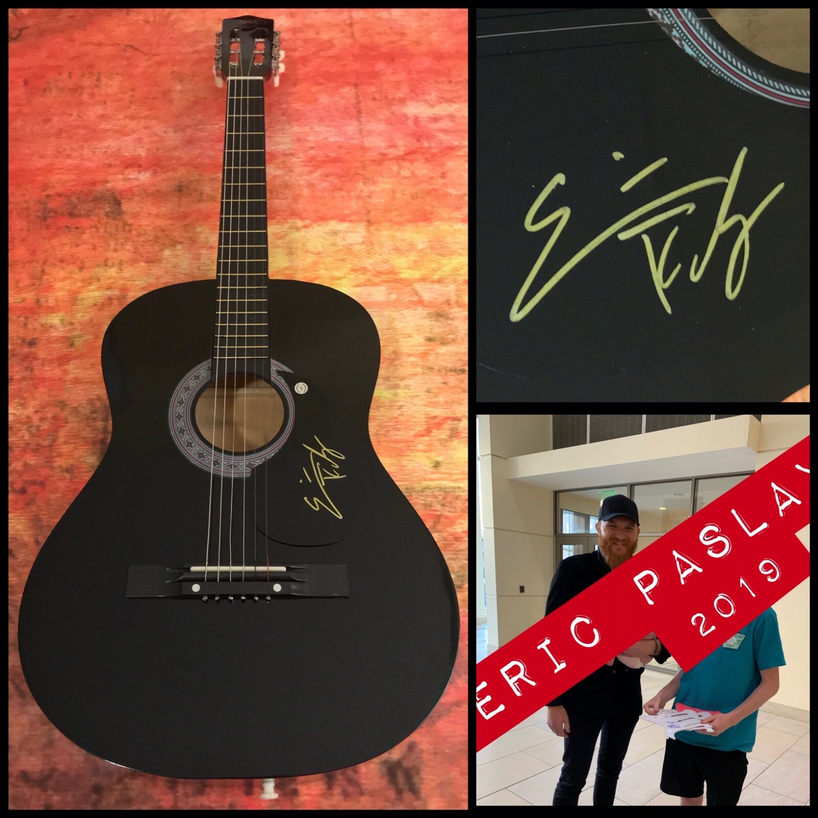 GFA Friday Night Country * ERIC PASLAY * Signed Acoustic Guitar PROOF E3 COA

