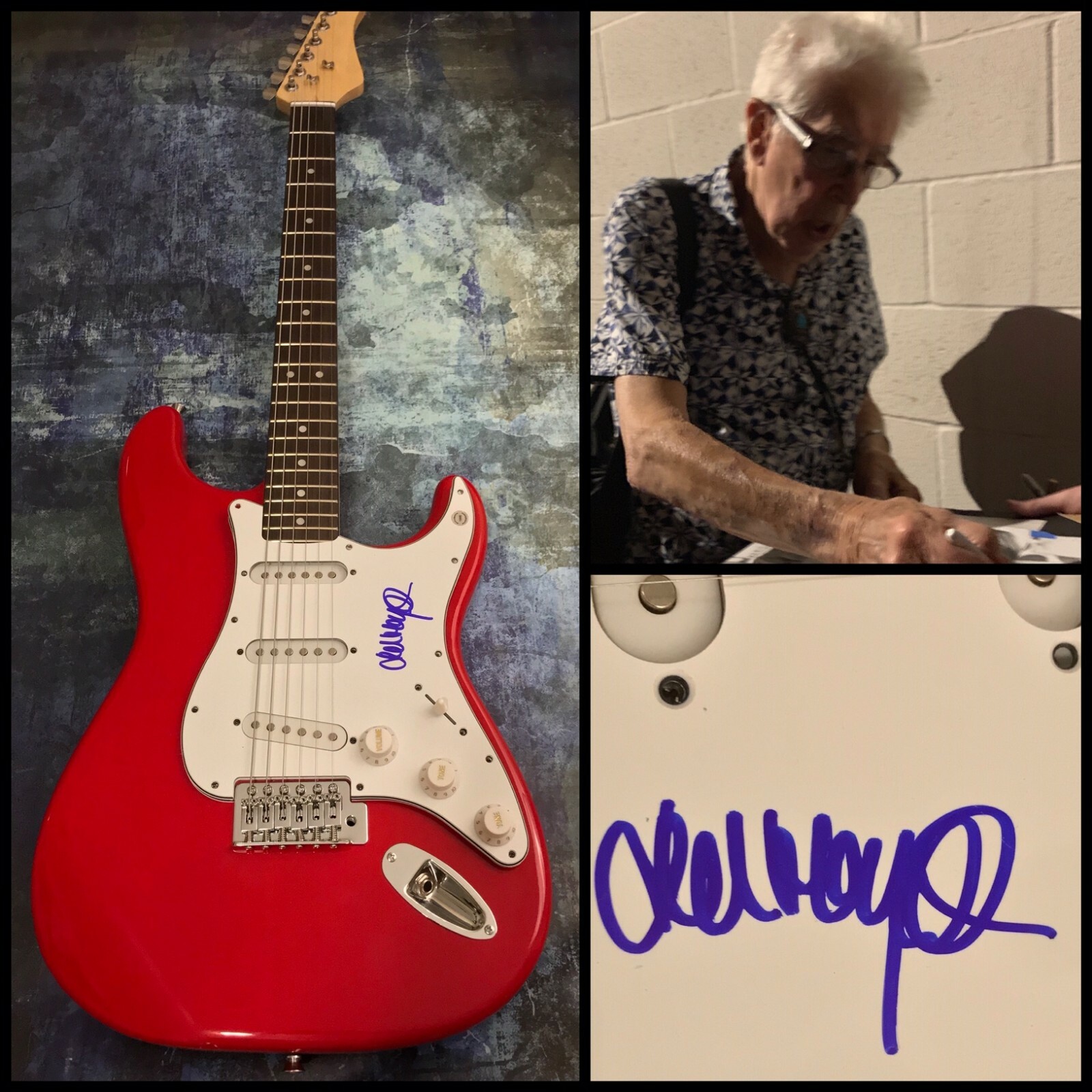 GFA And the Bluesbreakers * JOHN MAYALL * Signed Red Electric Guitar PROOF COA
