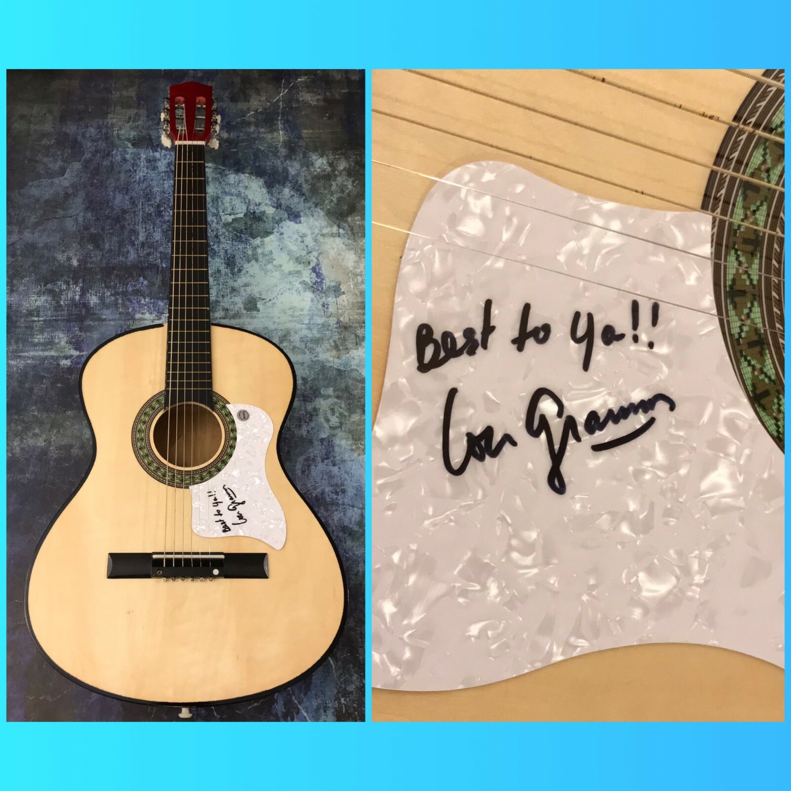 GFA Foreigner Band Ready or Not * LOU GRAMM * Signed Acoustic Guitar L2 COA
