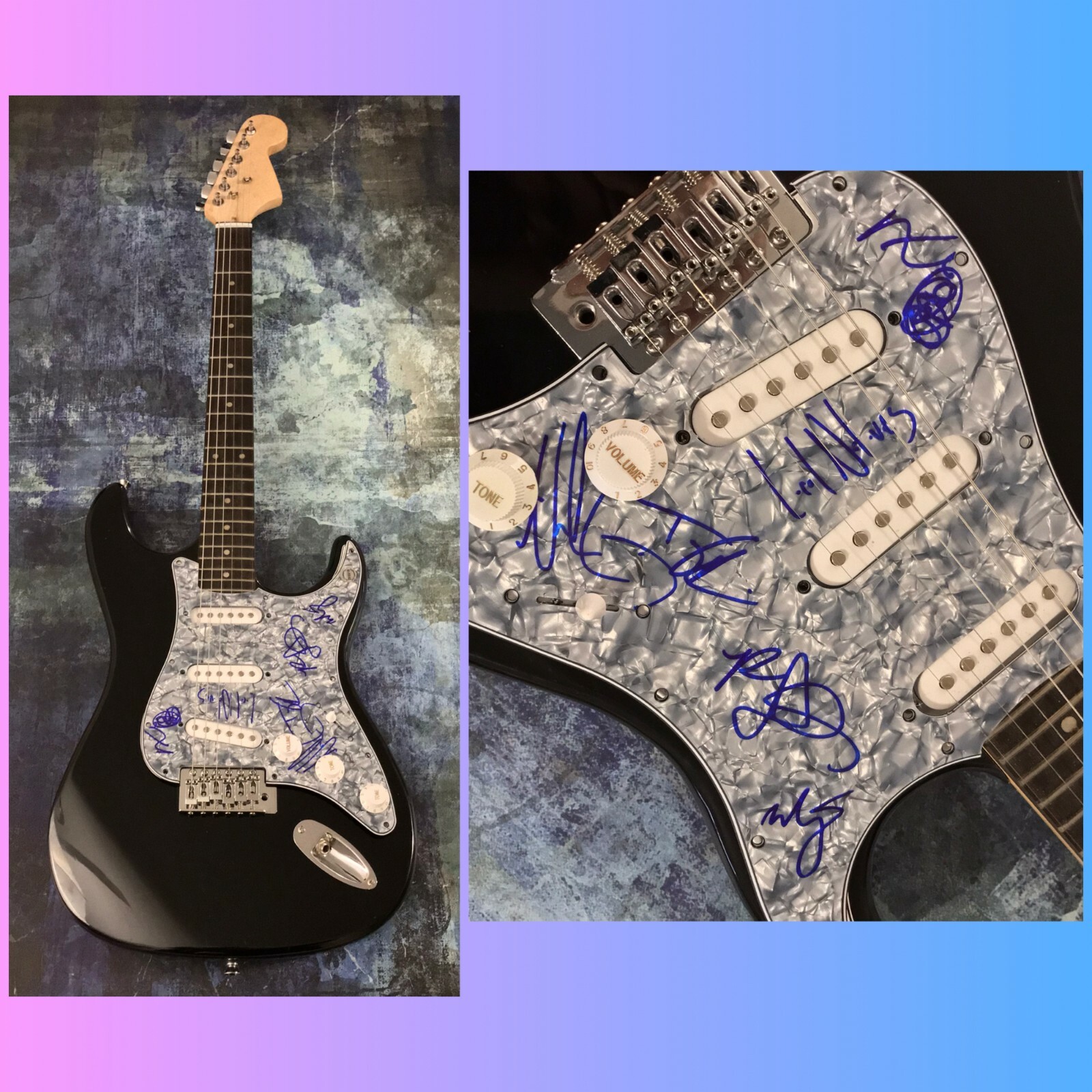 GFA Taylor Rice Band x4 * LOCAL NATIVES * Signed Electric Guitar COA