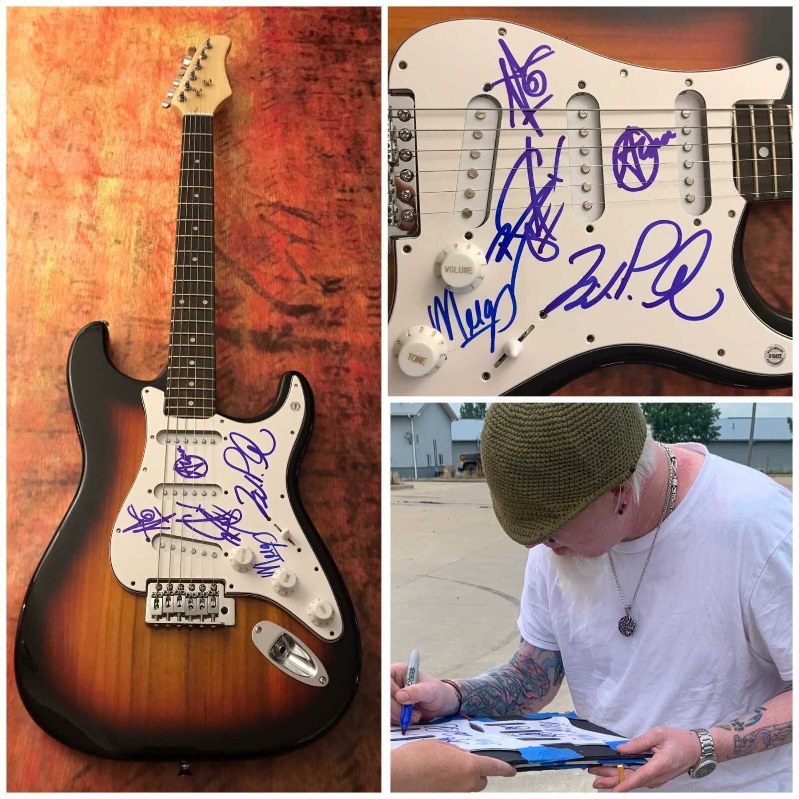 GFA Aaron Nordstrom x5 Band * GEMINI SYNDROME * Signed Electric Guitar G4 COA
