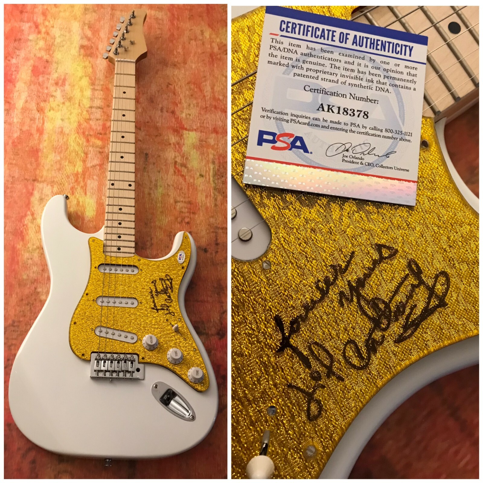 PSA AND THE IMPERIALS * LITTLE ANTHONY GOURDINE * SIGNED ELECTRIC GUITAR COA COLLECTIBLE MEMORABILIA