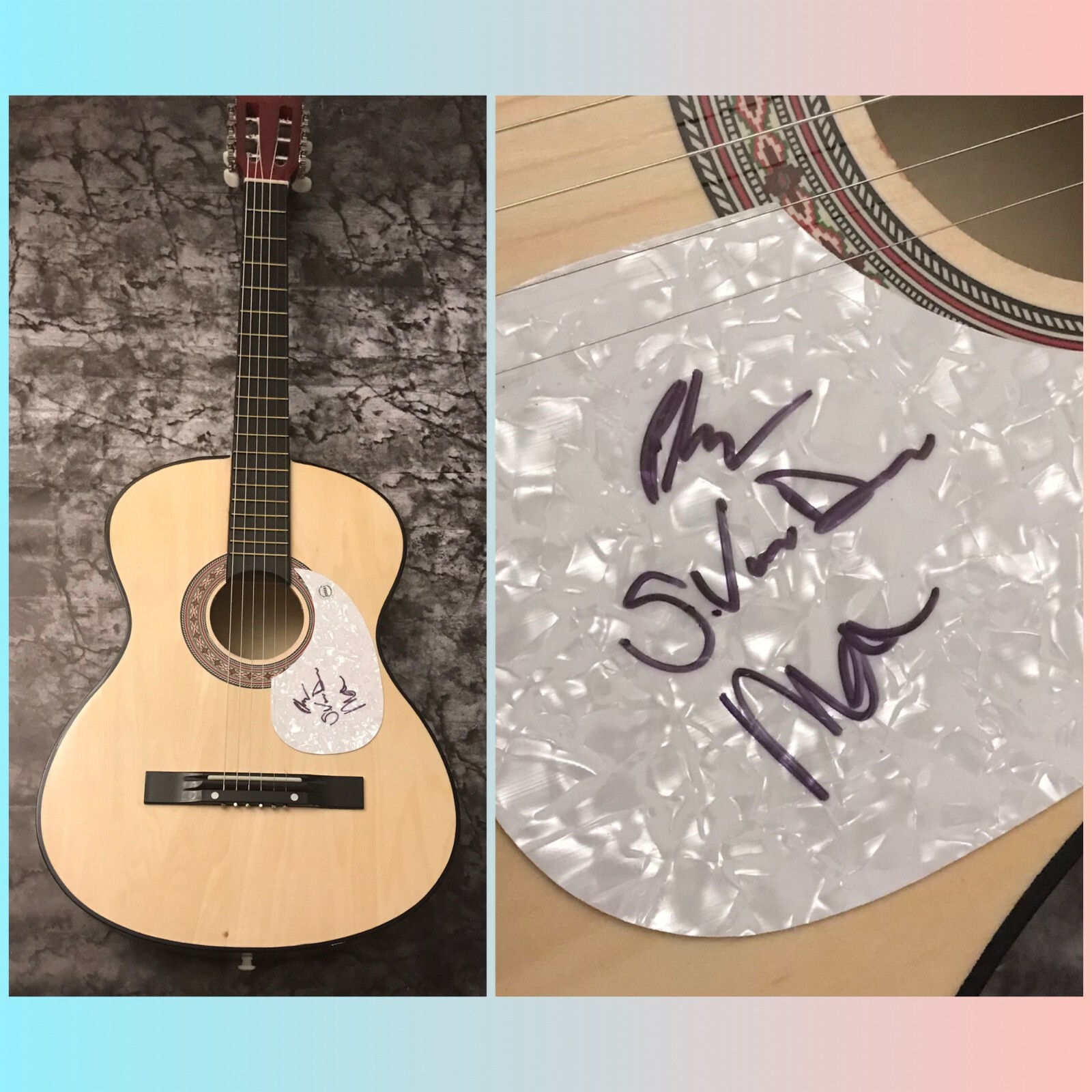 GFA Cigarette with Mom I Want Us * THE ROADS BELOW * Signed Acoustic Guitar COA
