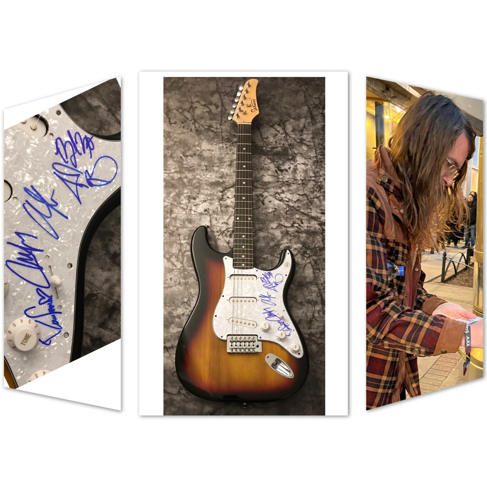 GFA Derek Sanders x5 Band * MAYDAY PARADE * Signed Electric Guitar PROOF M3 COA