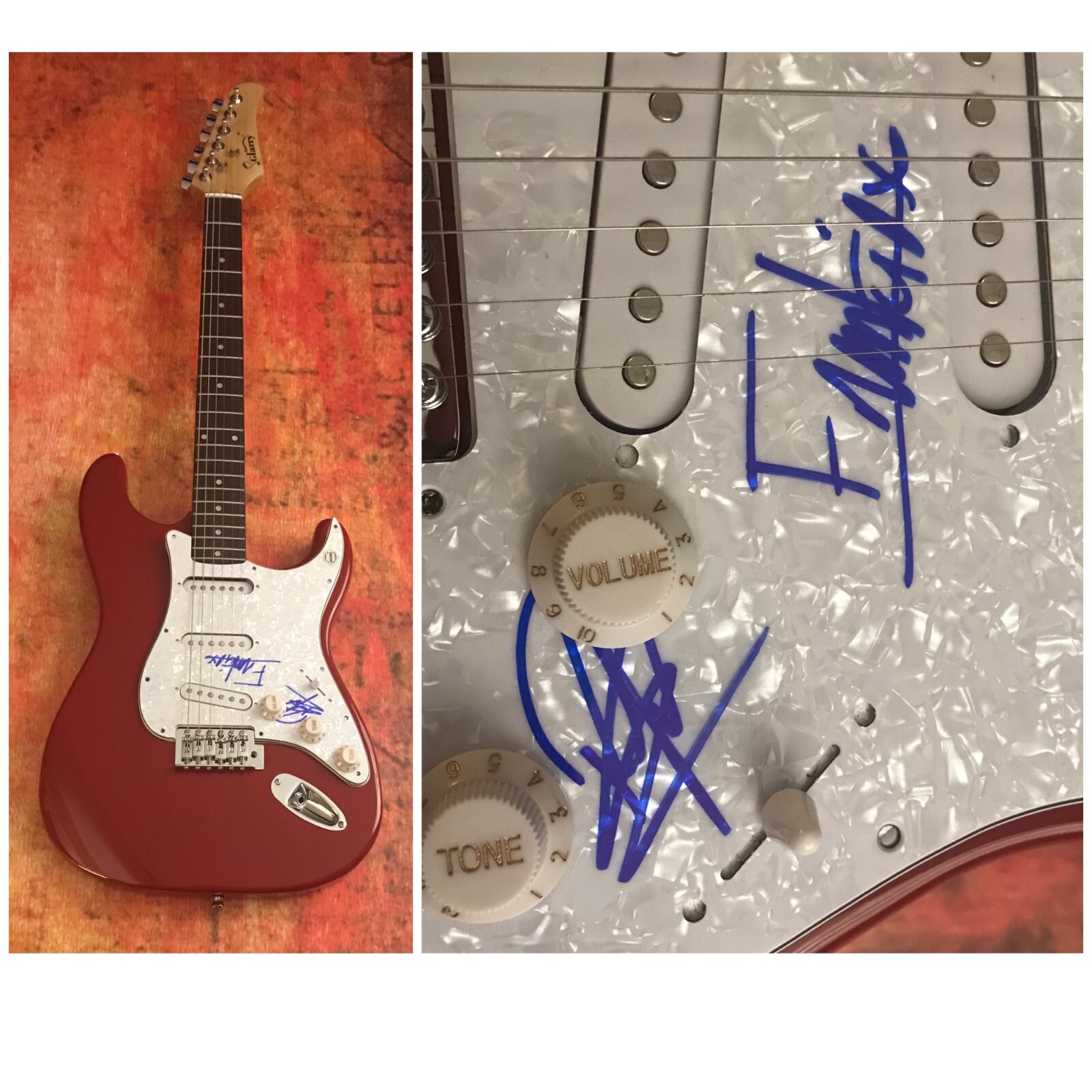 GFA Frankie & Rufus x2 of Band * THE DARKNESS * Signed Electric Guitar D3 COA