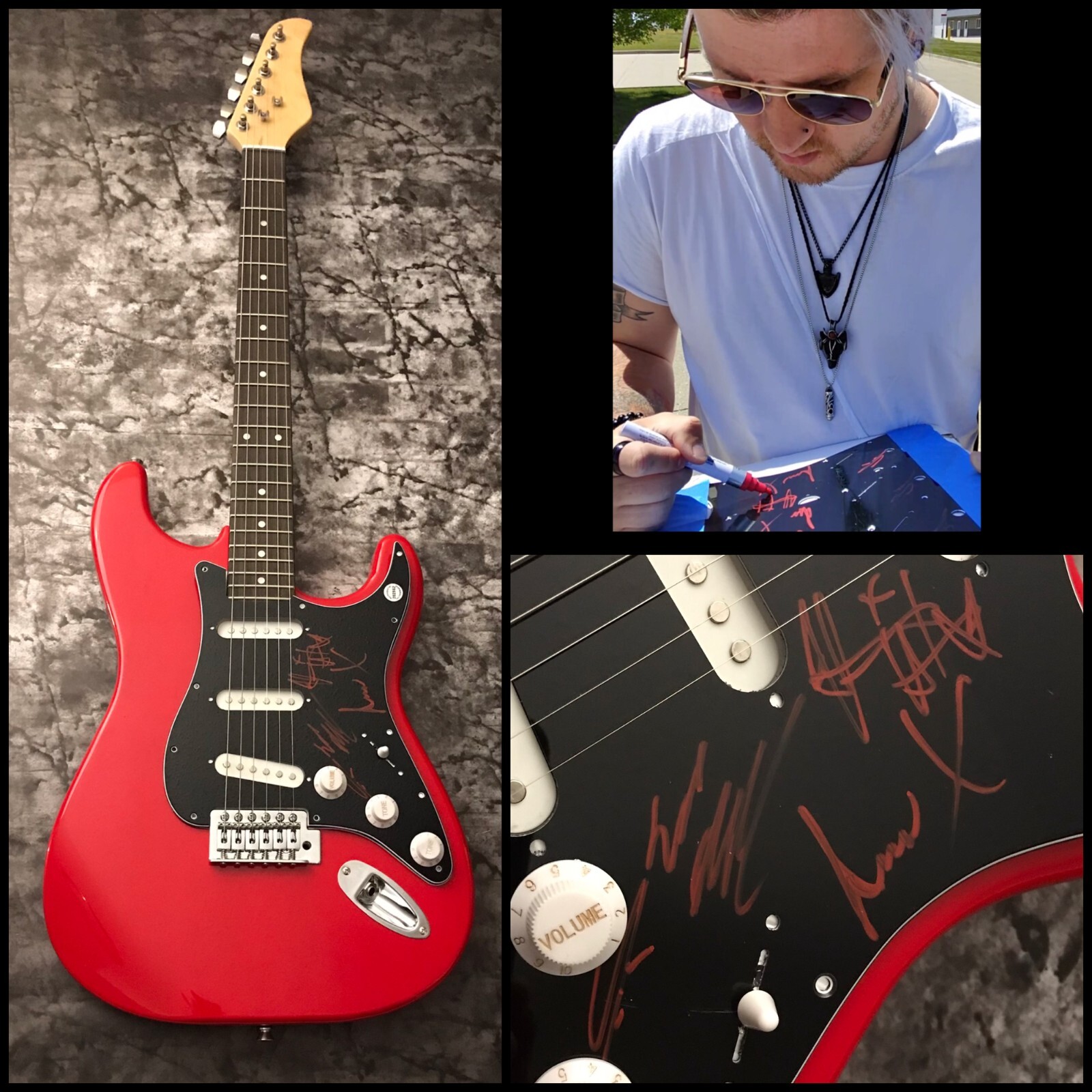 GFA Vincent Torres x4 Band * AWAKE AT LAST * Signed Electric Guitar PROOF COA