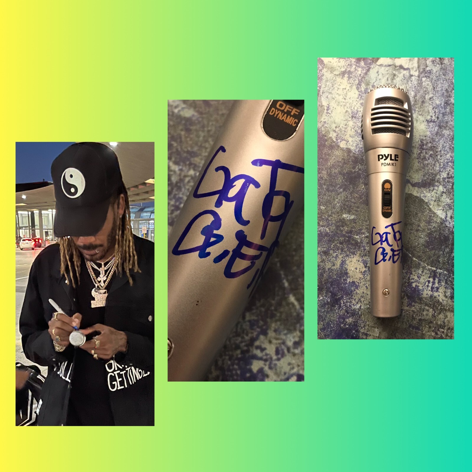 GFA We Good & Check Up Rapper * GATA * Signed Microphone Exact PROOF G3 COA