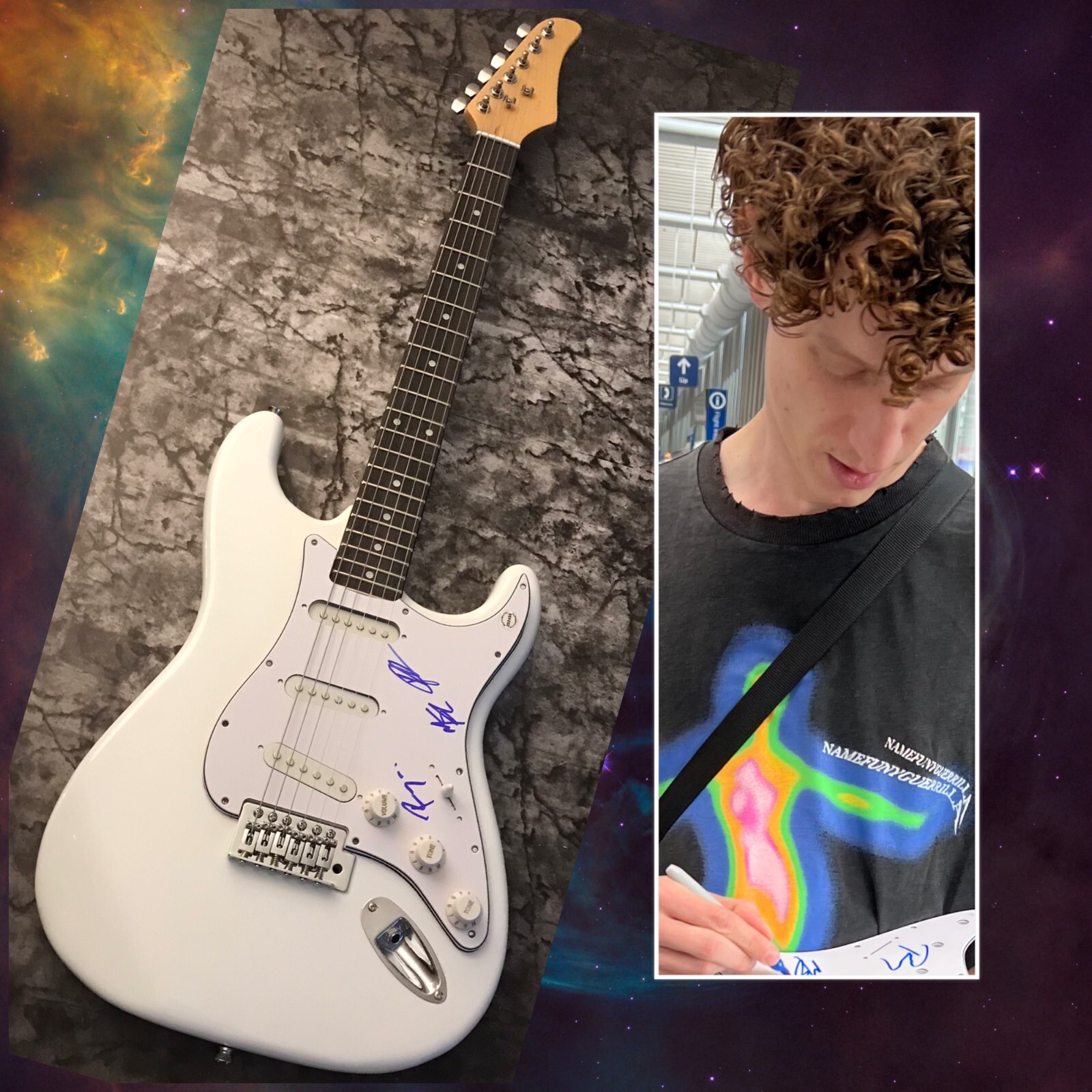 GFA Yumeno Garden Band * LAST DINOSAURS * Signed Electric Guitar PROOF COA