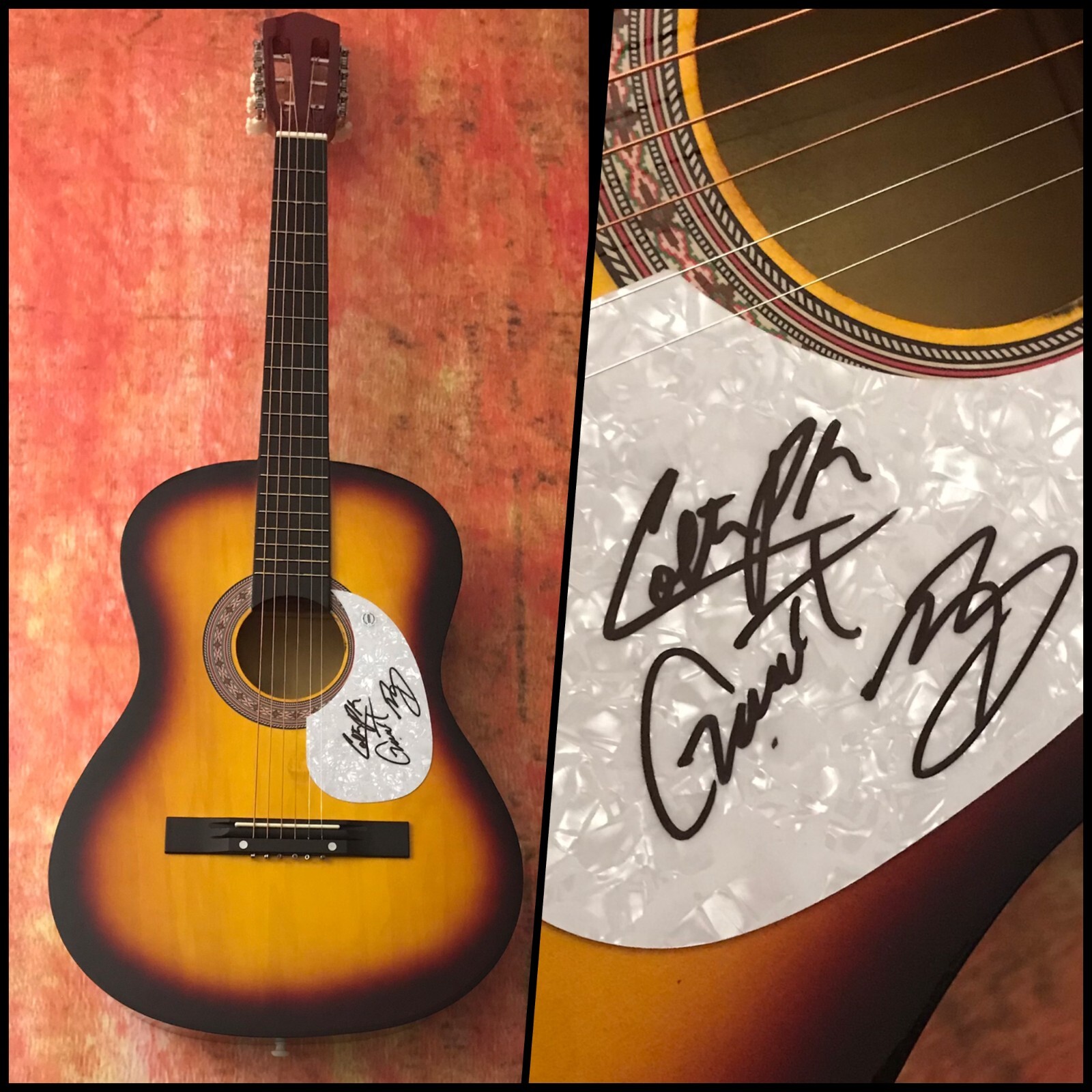 GFA Zach Beeken x3 Band * RESTLESS ROAD * Signed Acoustic Guitar R3 COA
